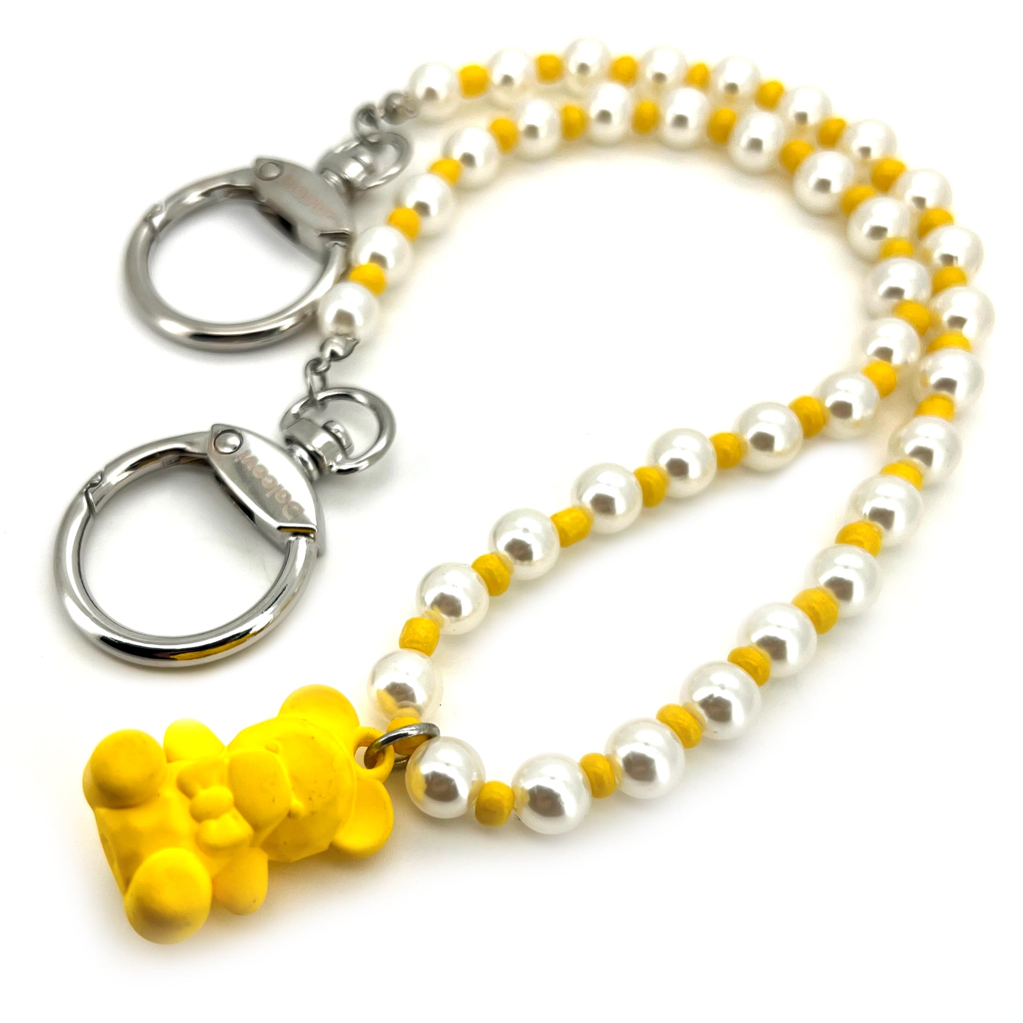 Yellow Bear & Pearl Charm