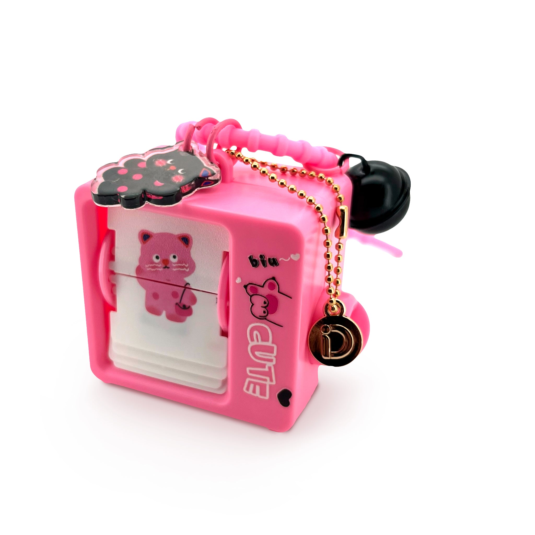 Fuchsia Dancing Cat Flip Charm