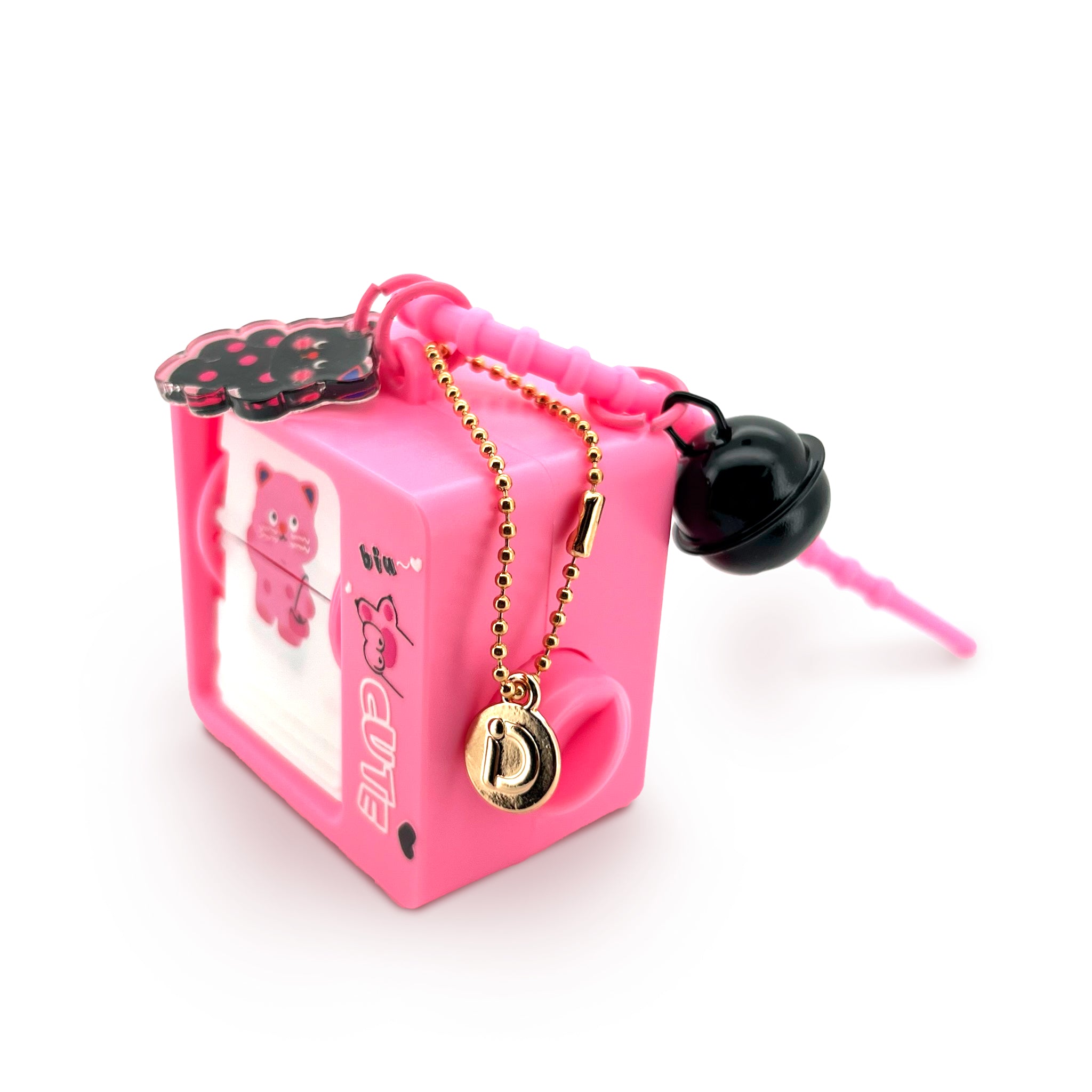 Fuchsia Dancing Cat Flip Charm