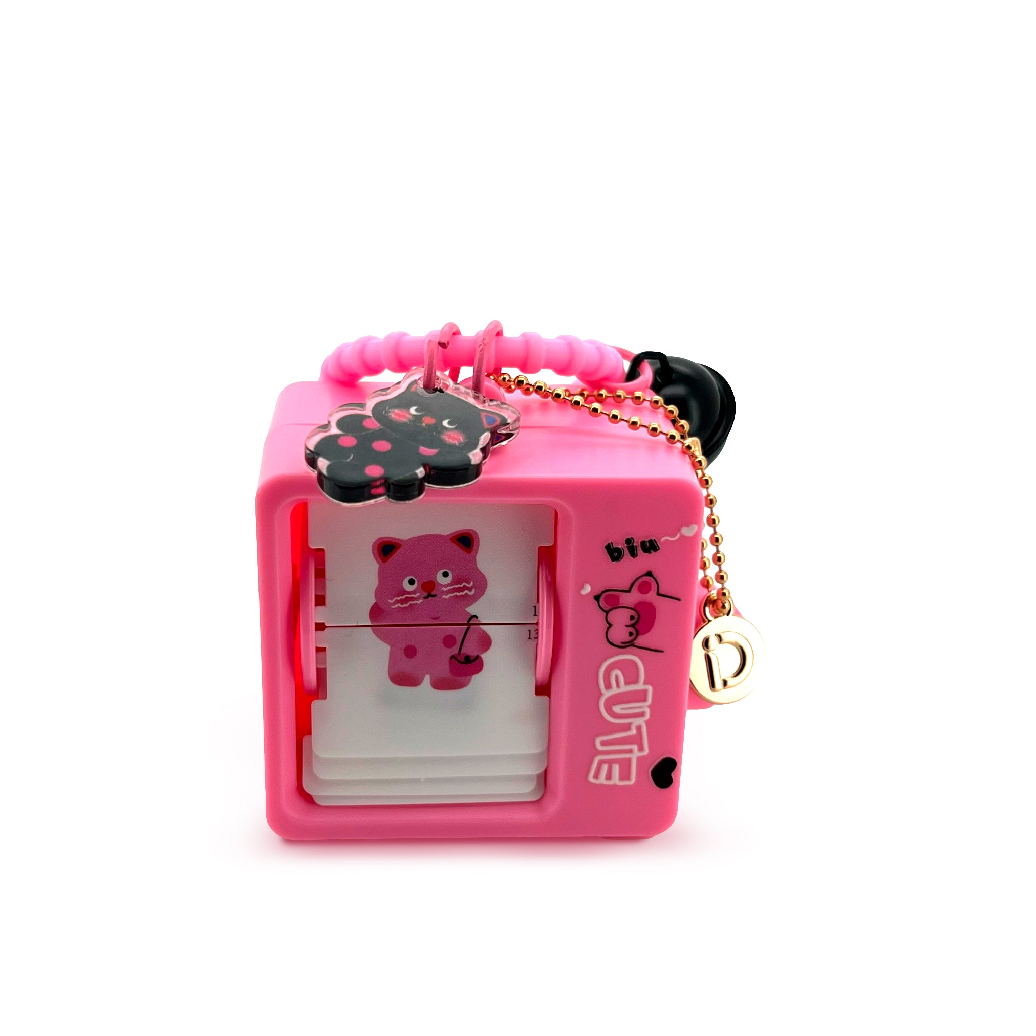 Fuchsia Dancing Cat Flip Charm