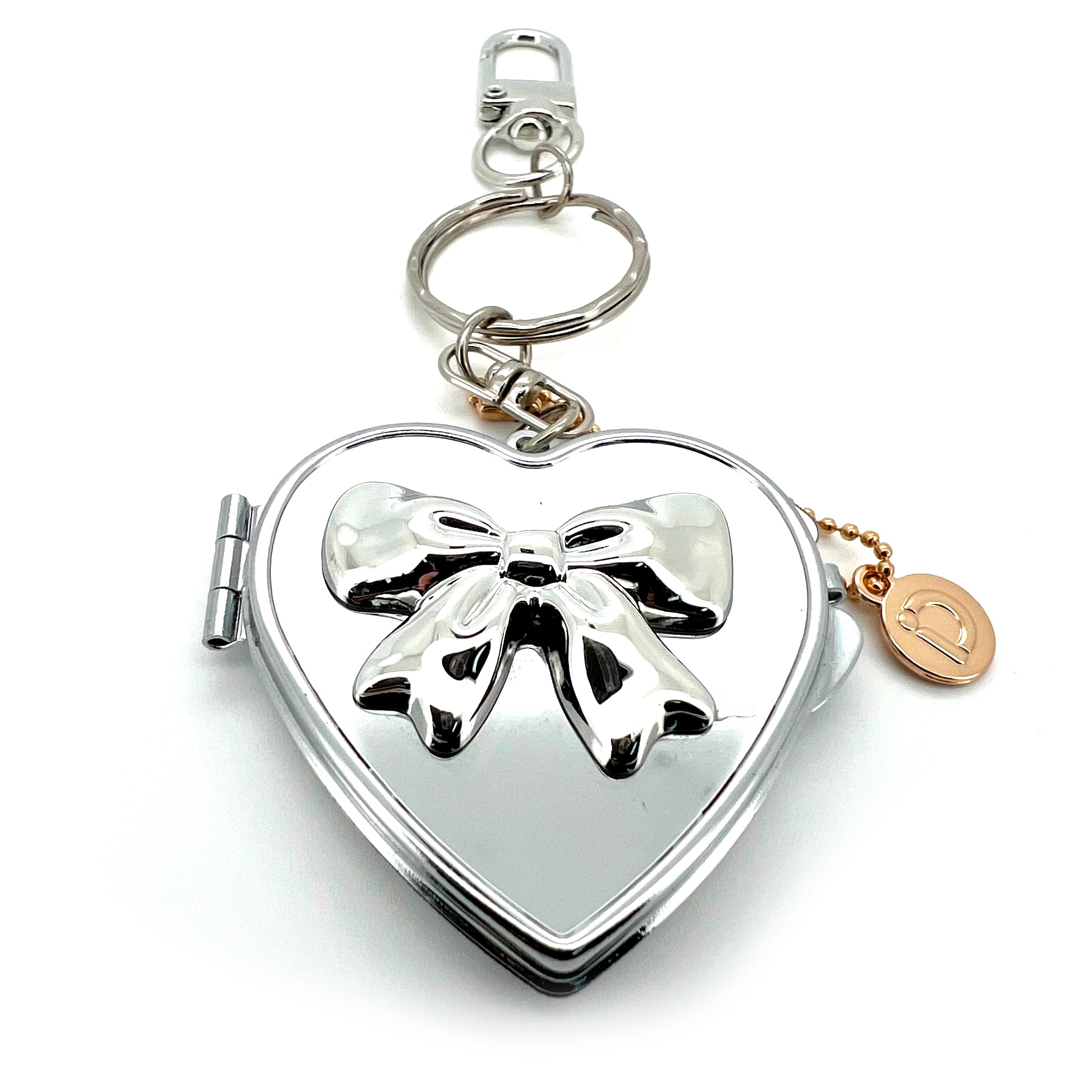 Silver Heart Mirror Charm