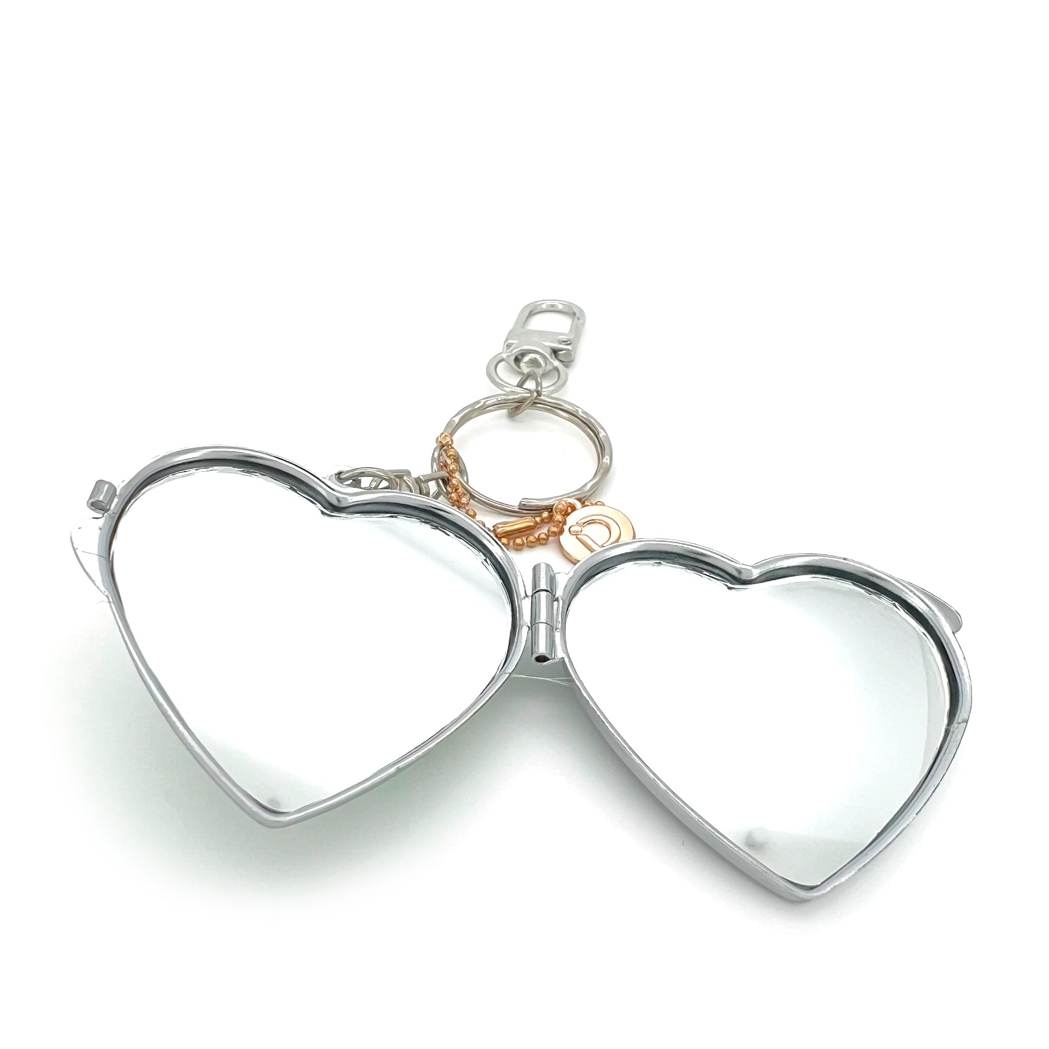 Silver Heart Mirror Charm