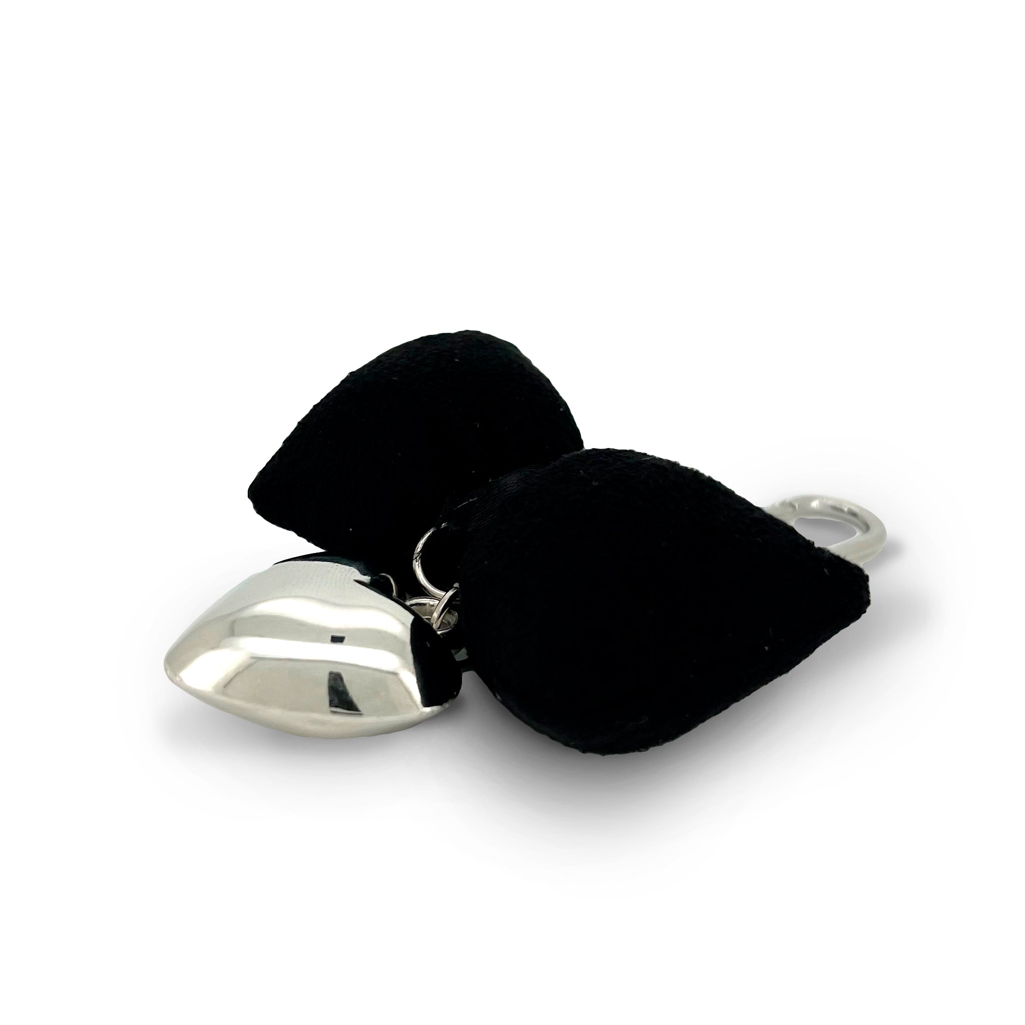 Black Velvet Bow Heart Charm