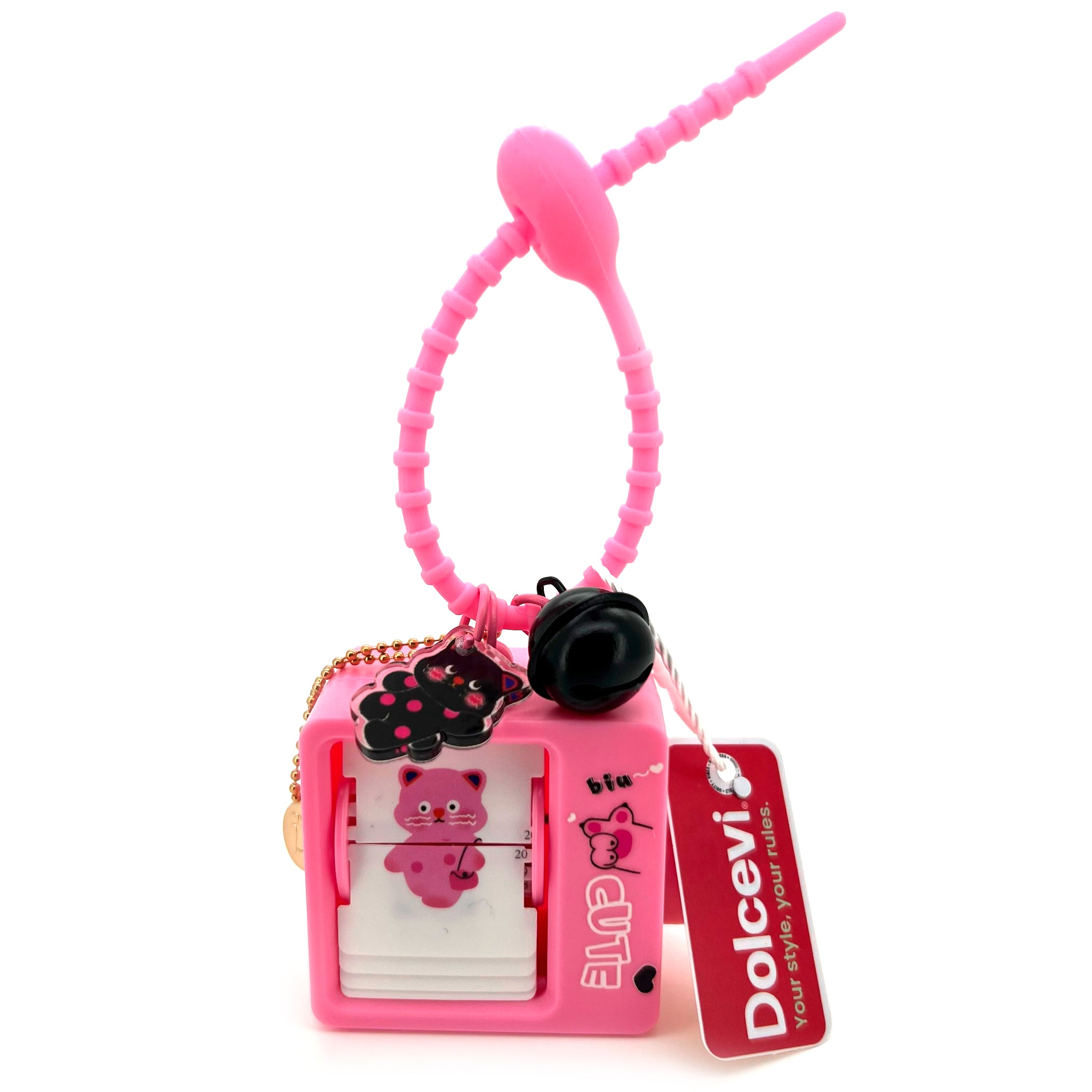 Fuchsia Dancing Cat Flip Charm