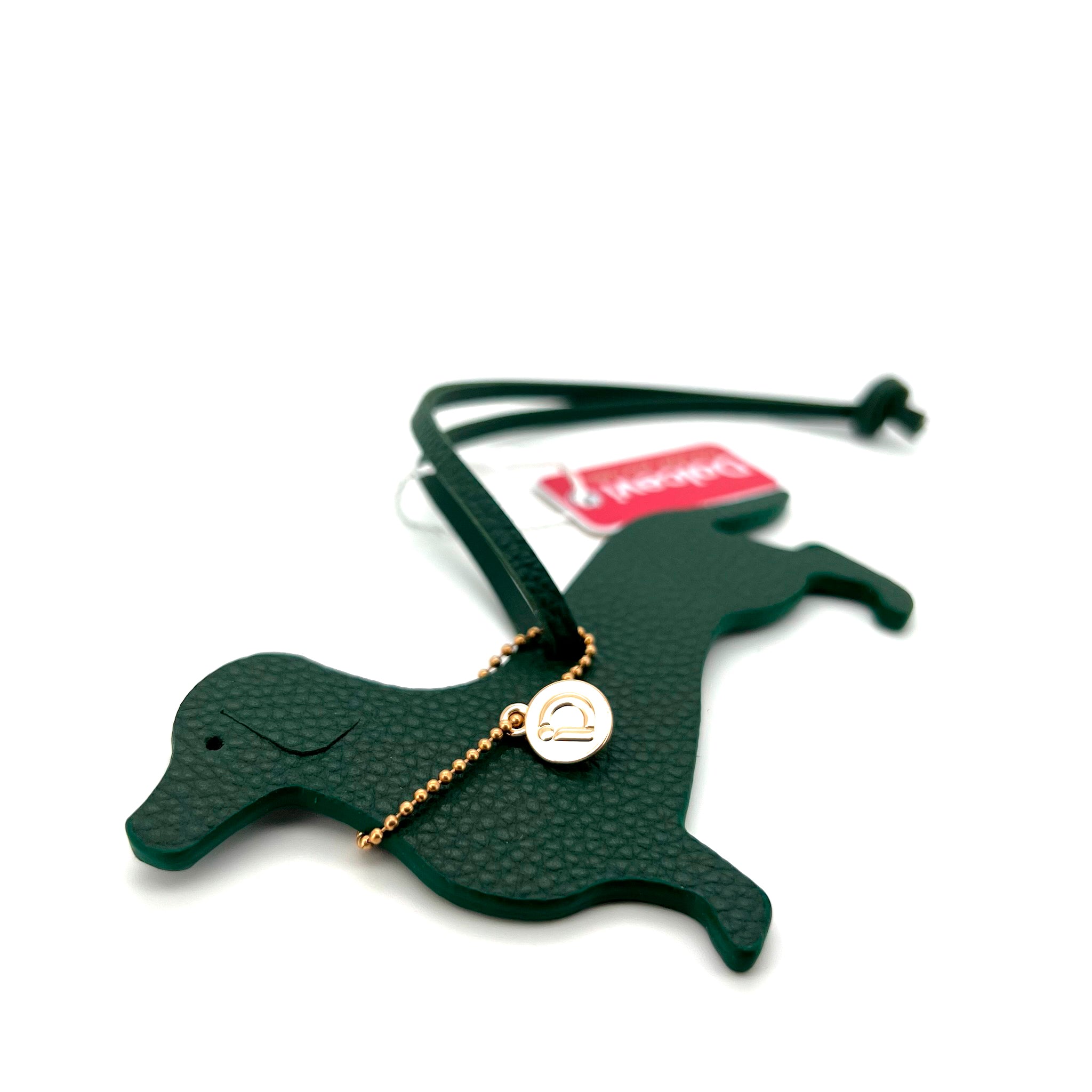 Green Dachshund Tag Charm