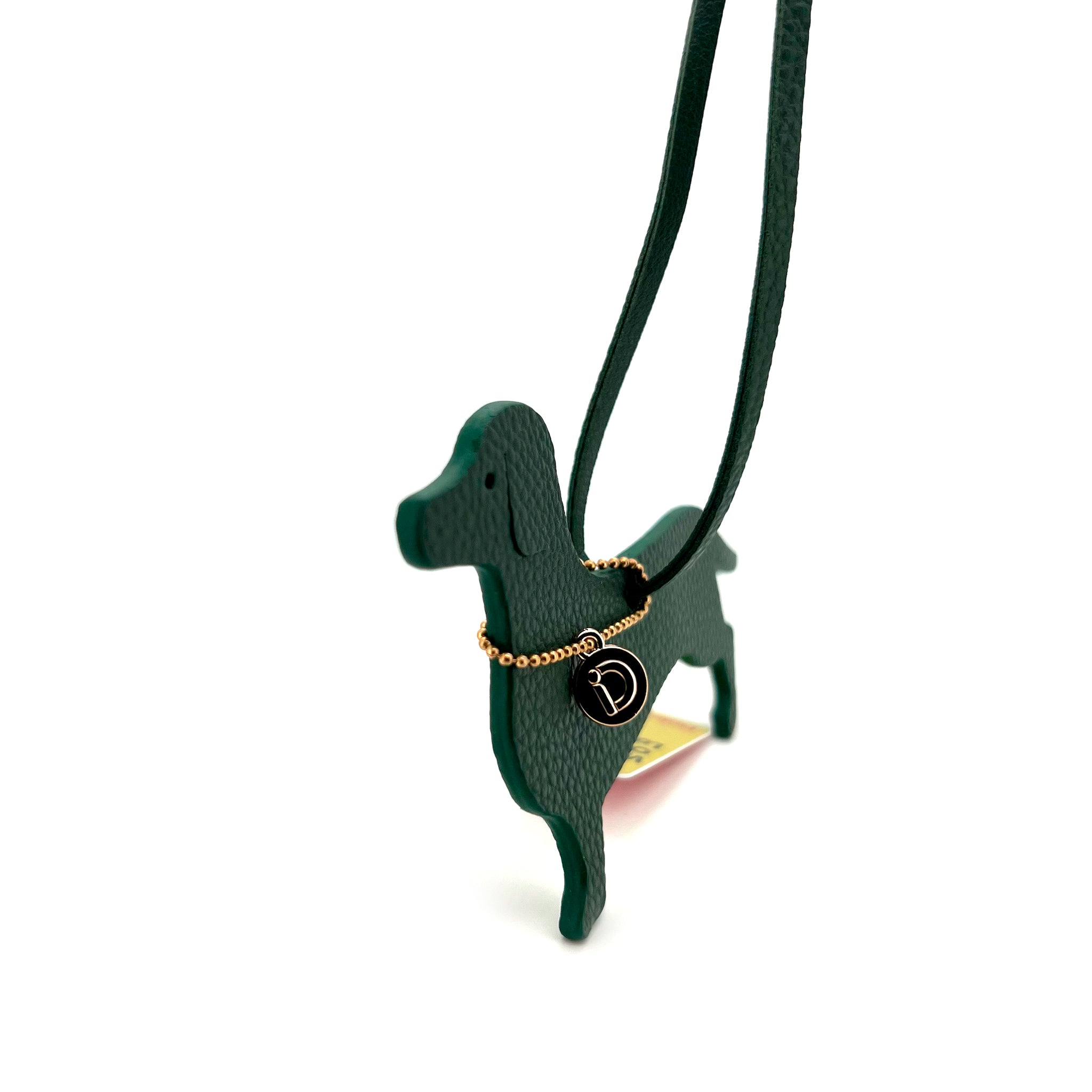 Green Dachshund Tag Charm
