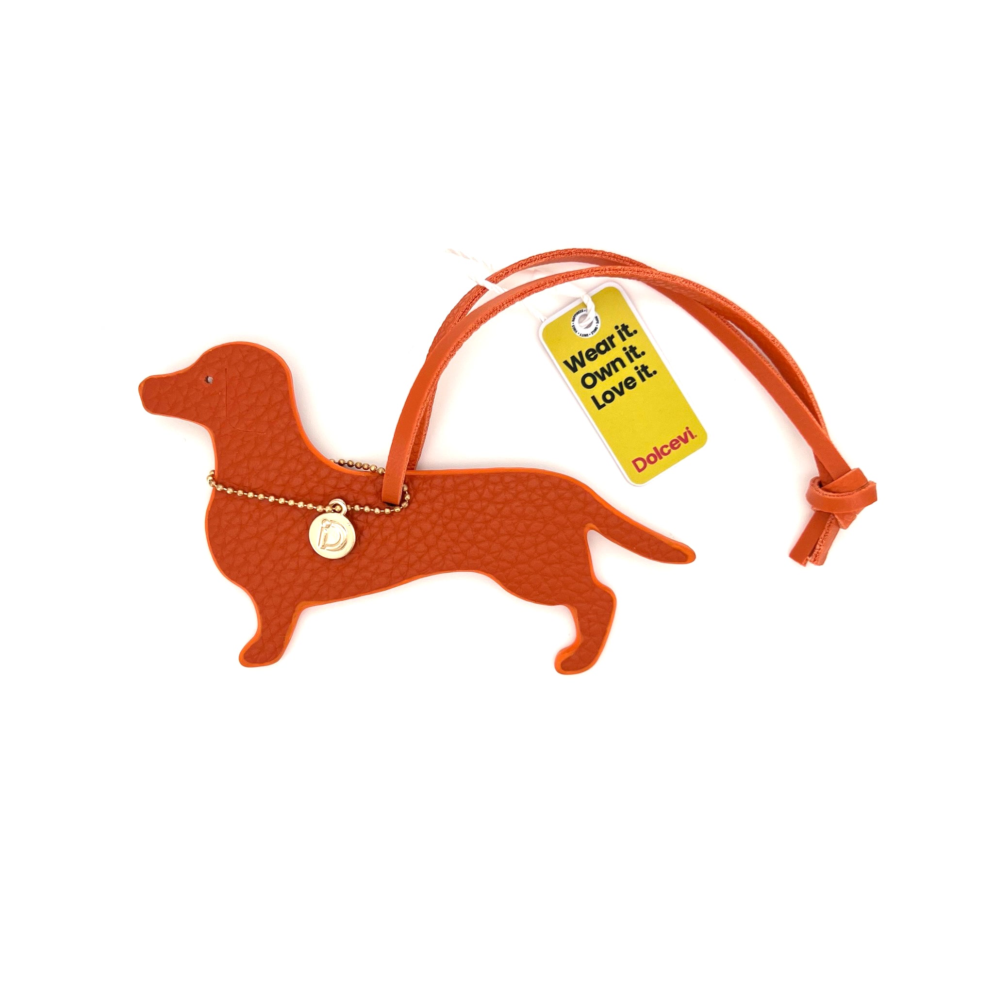 Orange Dachshund Tag Charm