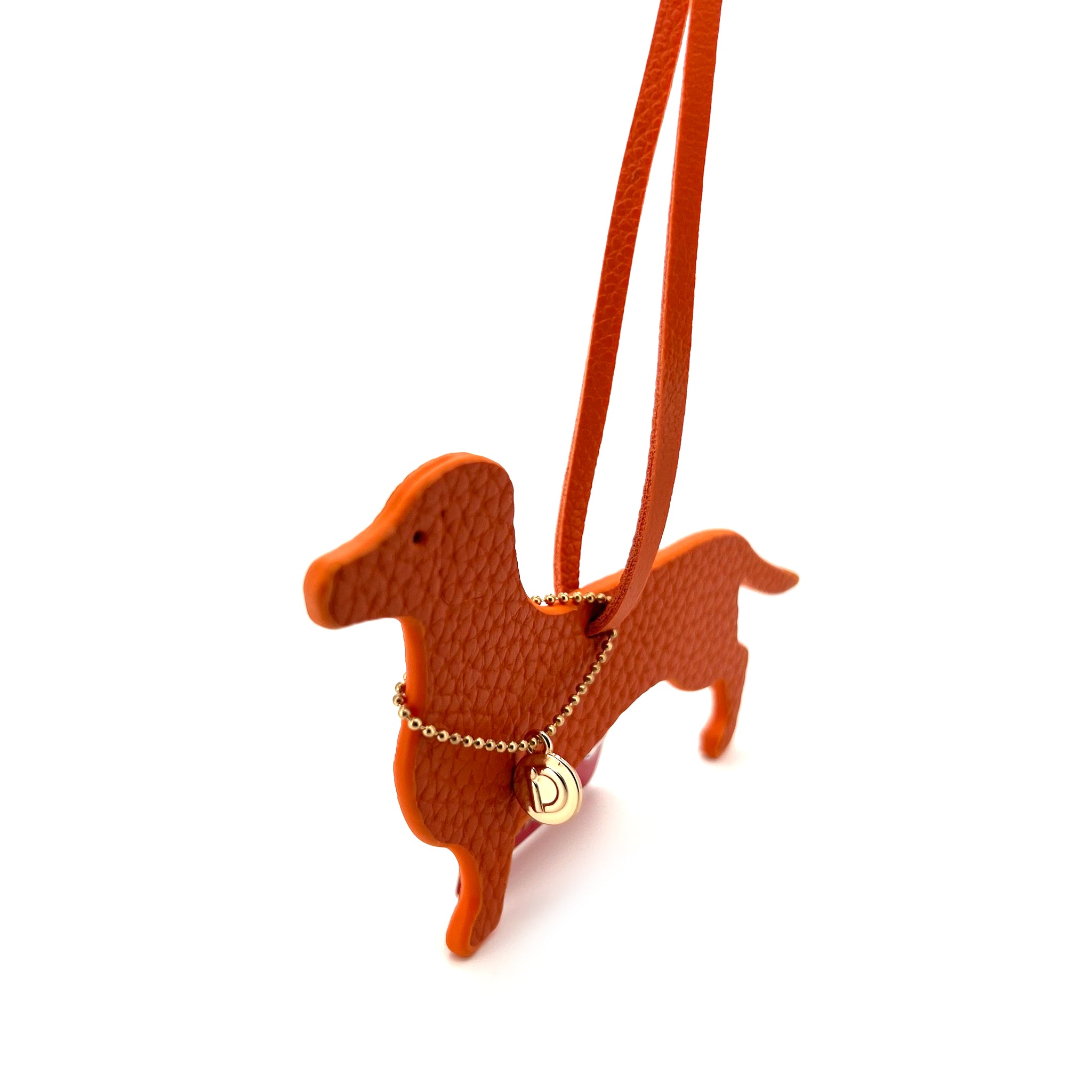 Orange Dachshund Tag Charm