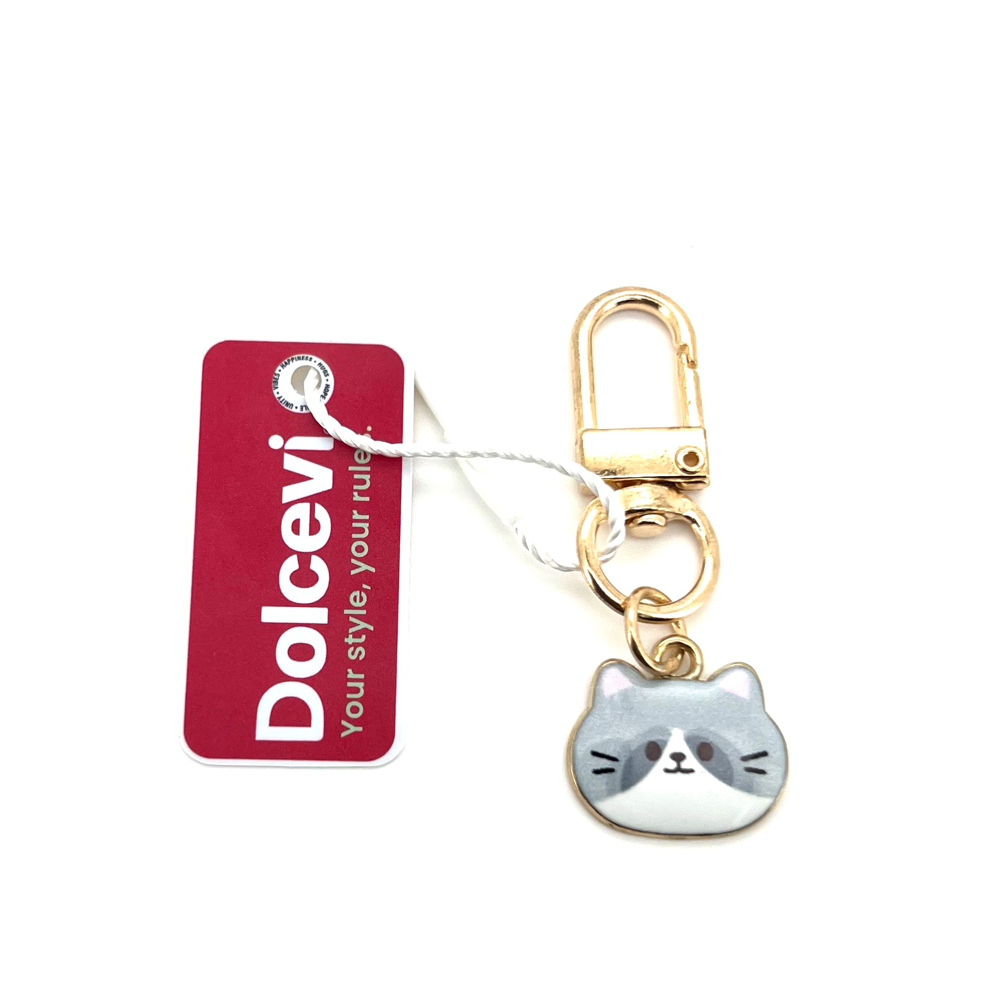Golden Gray Kitty Charm