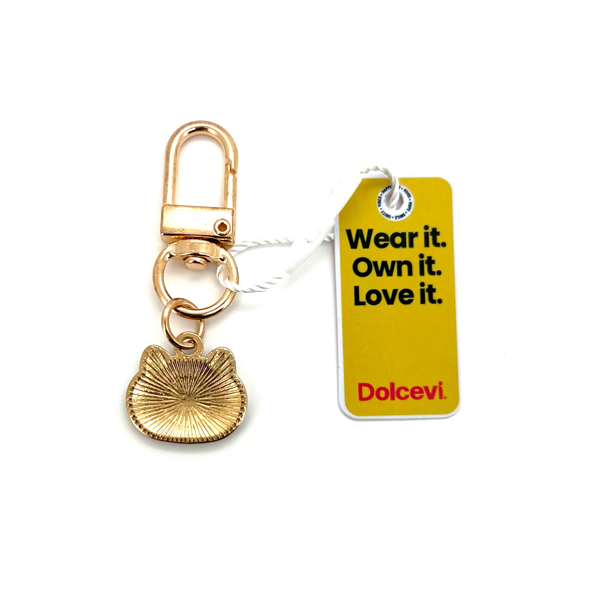Golden Gray Kitty Charm