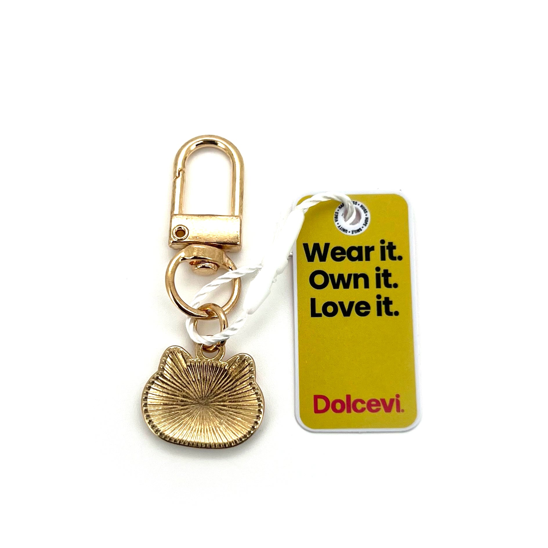 Golden white and pink Kitty Charm