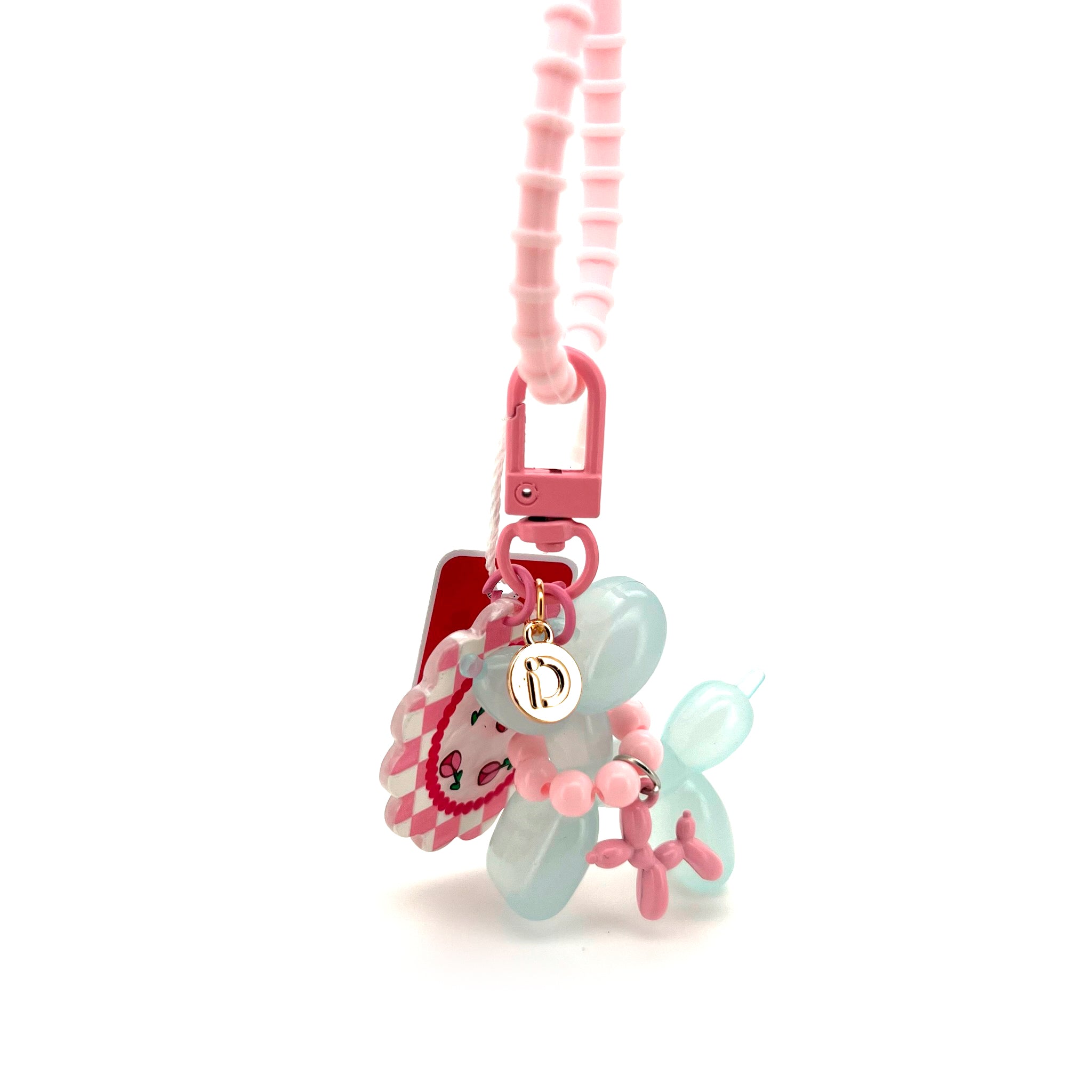 Pink and Mint Balloon Dog Charm