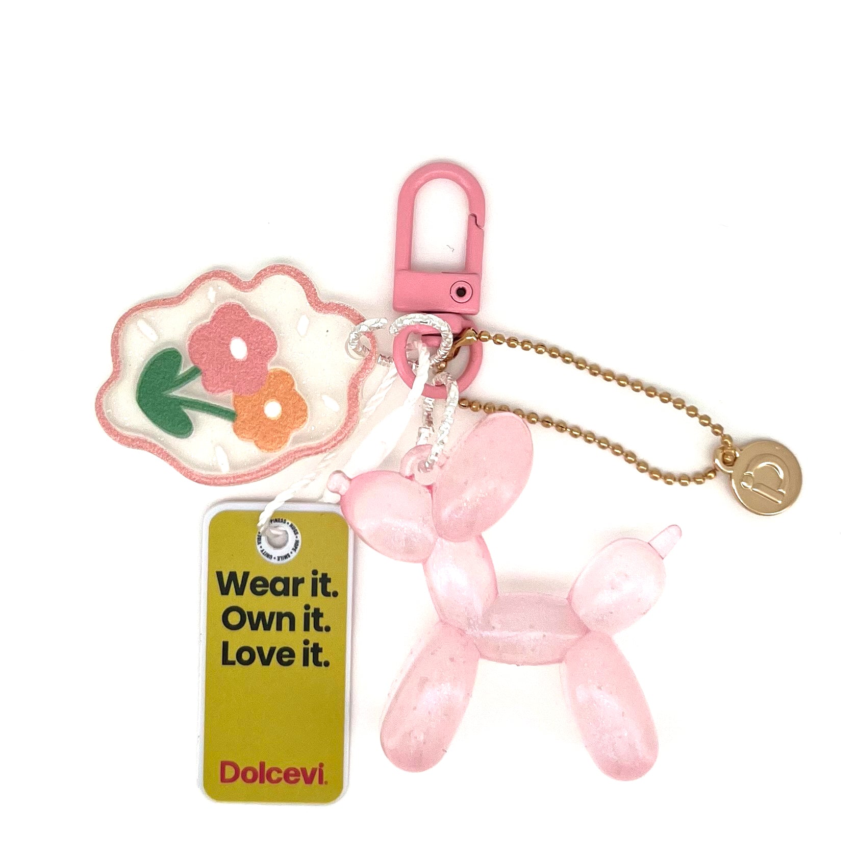 Pink Balloon Dog Charm