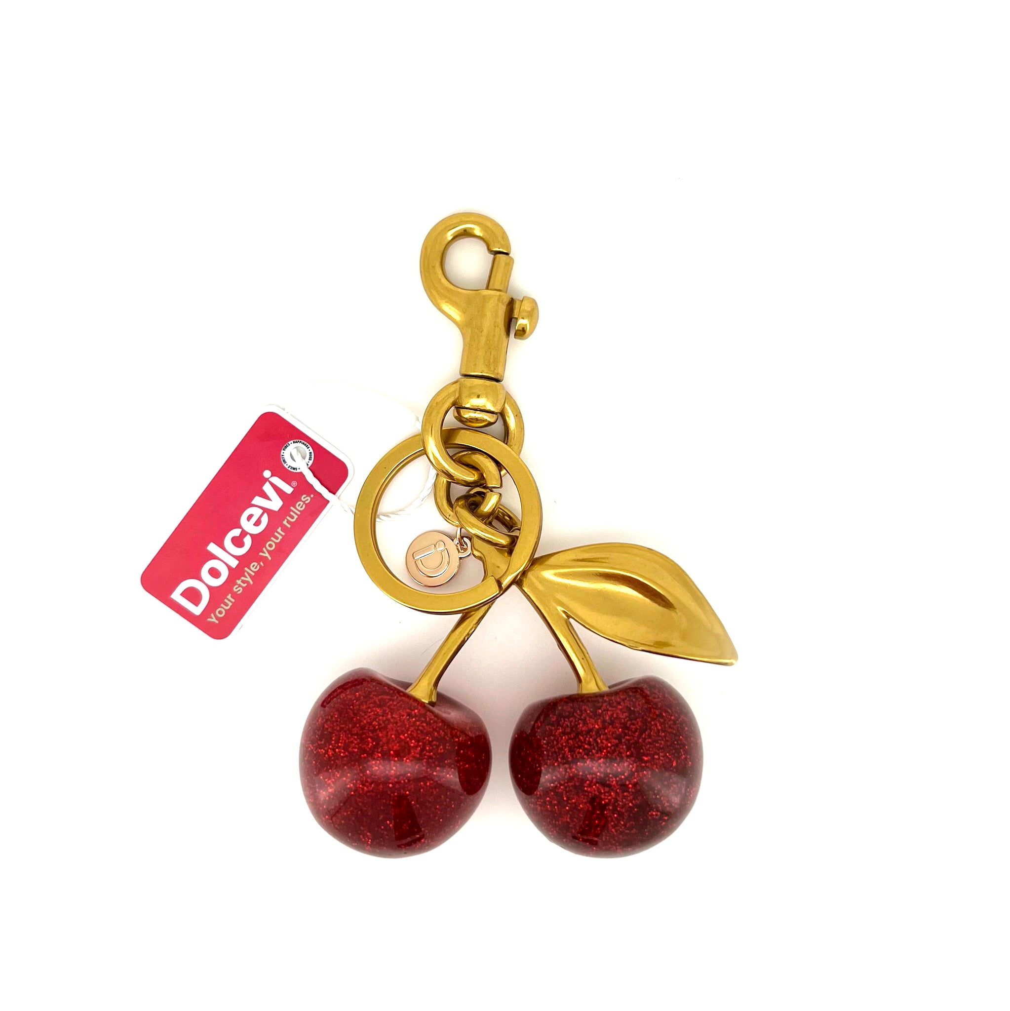 Golden Red Cherry Charm