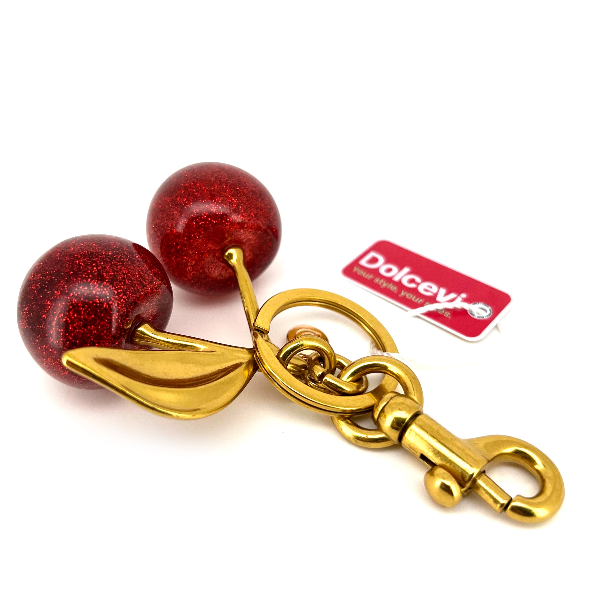 Golden Red Cherry Charm