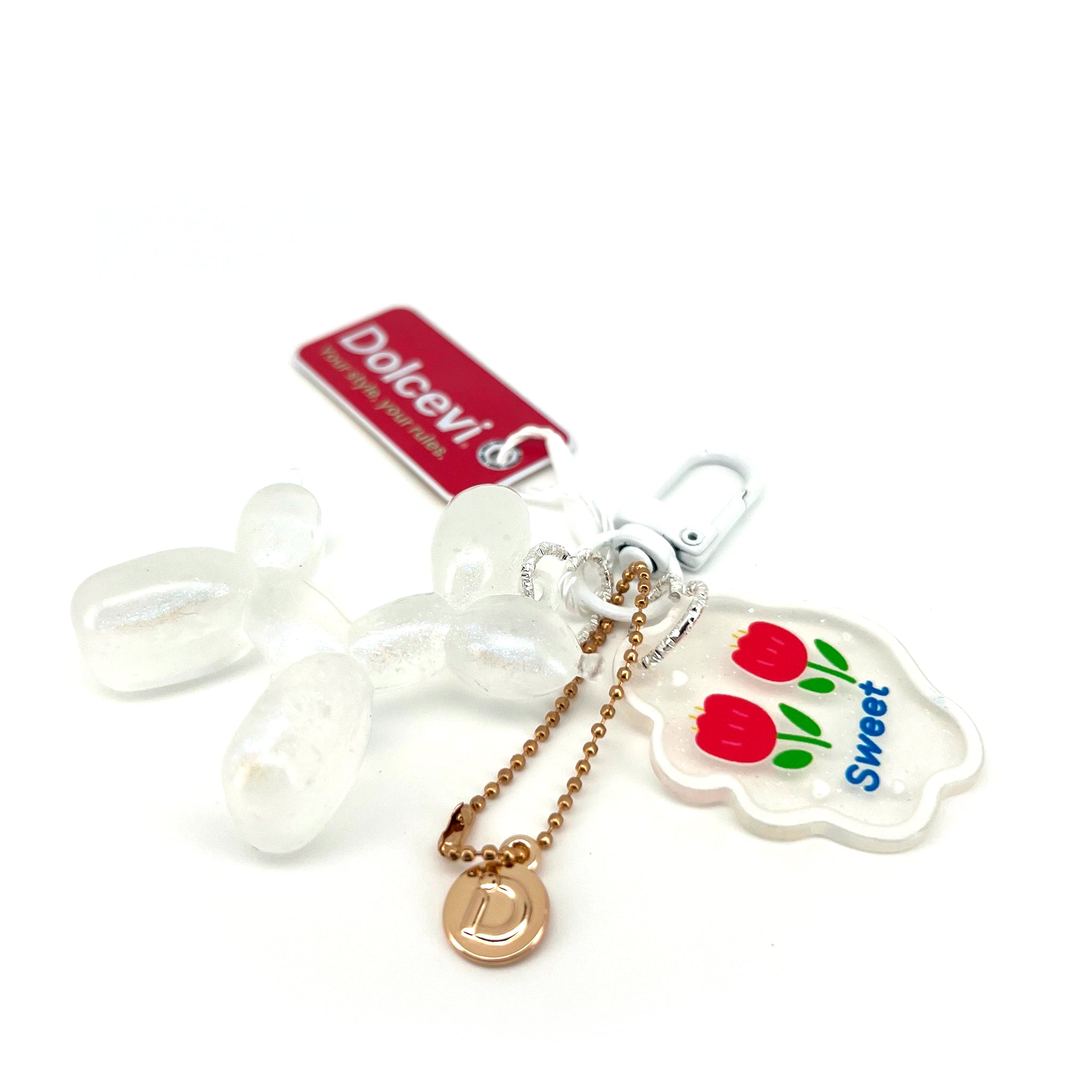 White Balloon Dog Charm