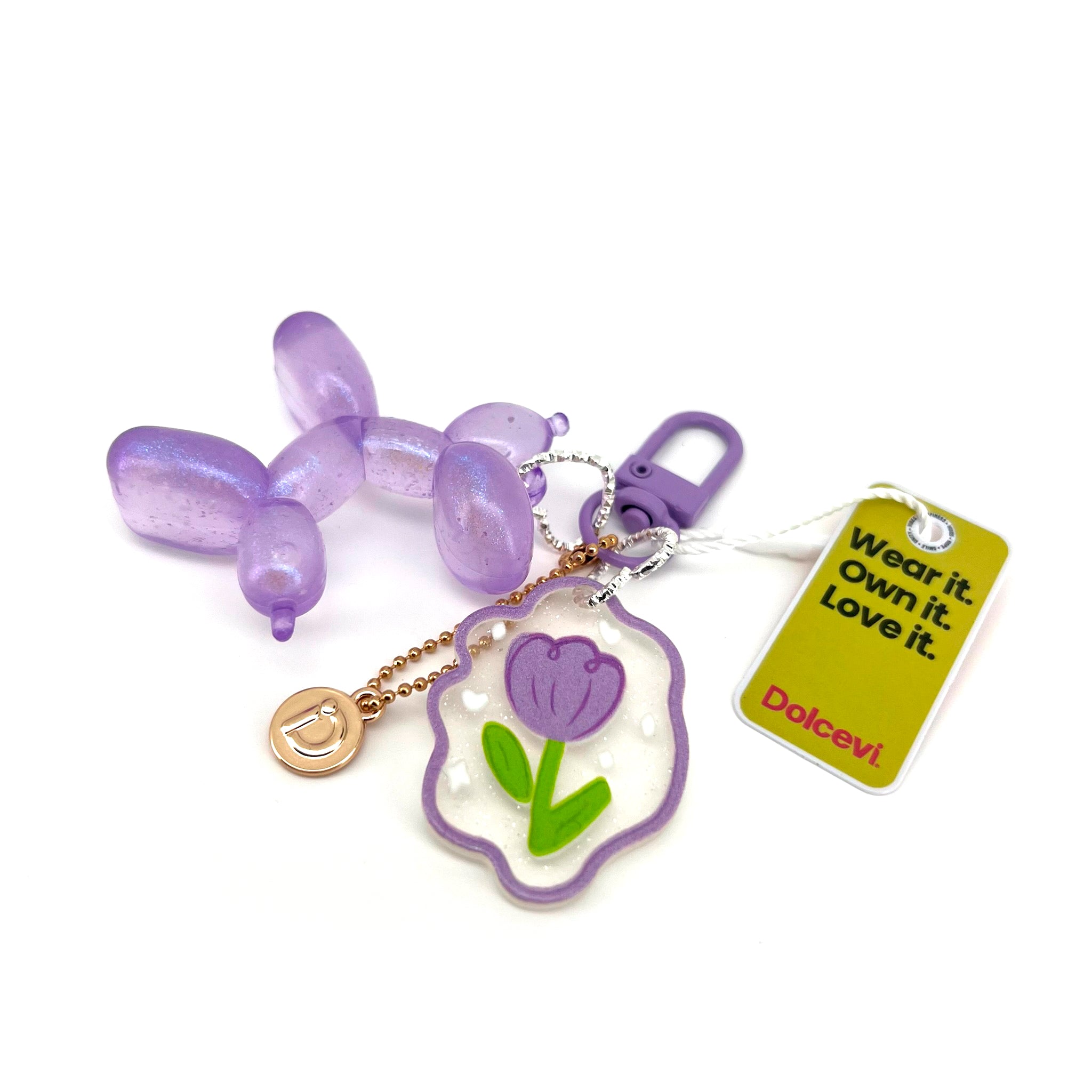 Lavender Balloon Dog Charm