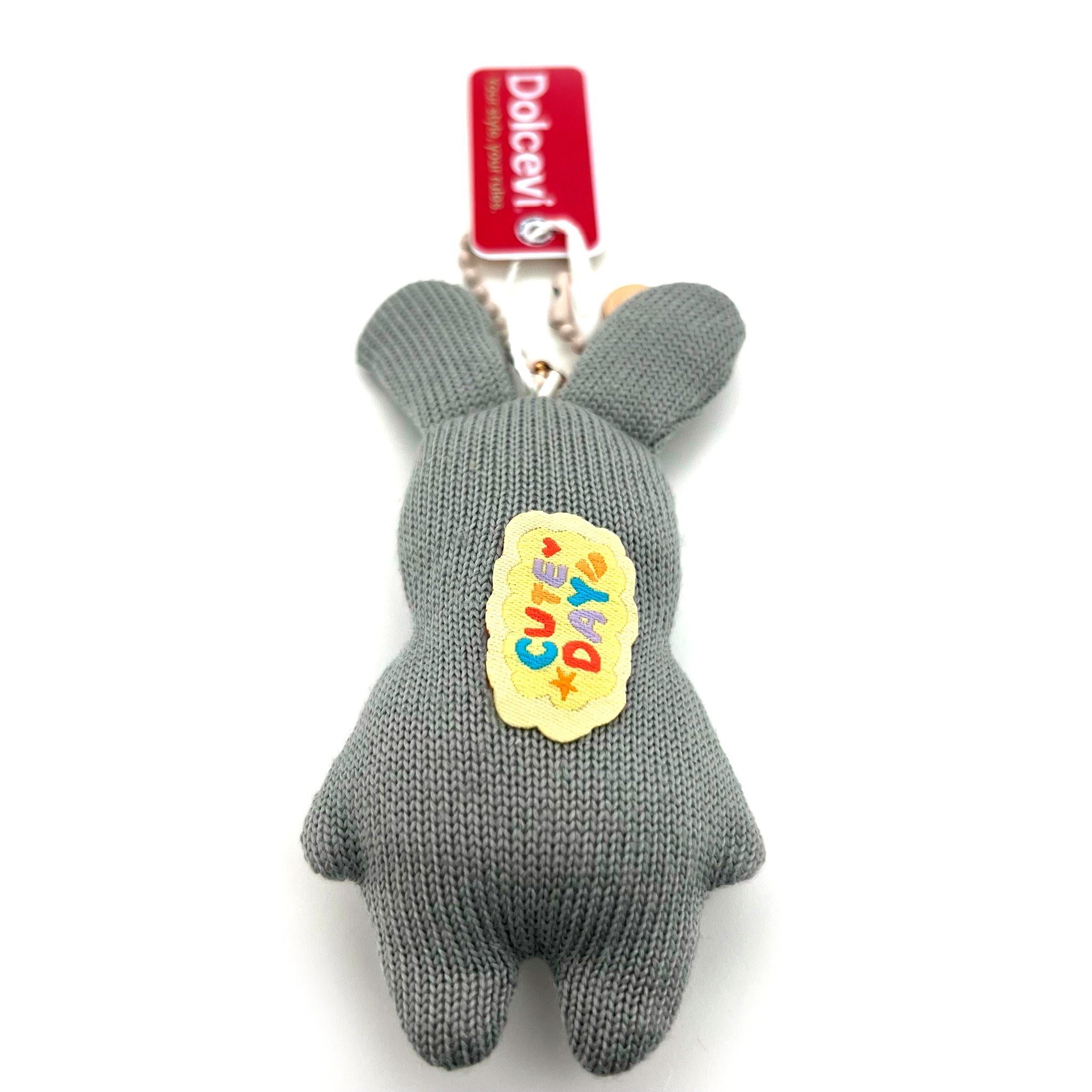 Gray Knitted Bunny Charm