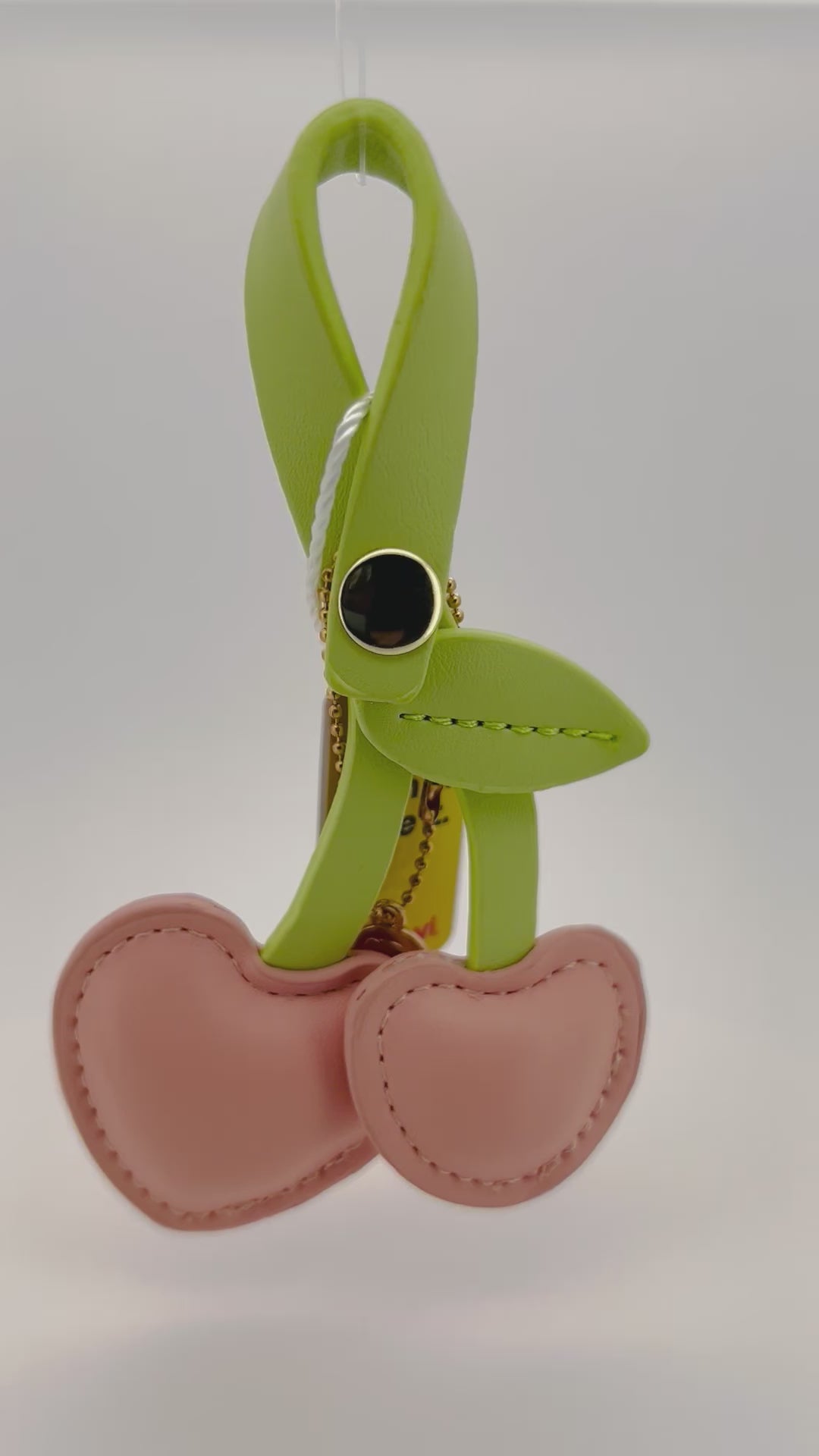 Pink Cherry Leather Heart Charm