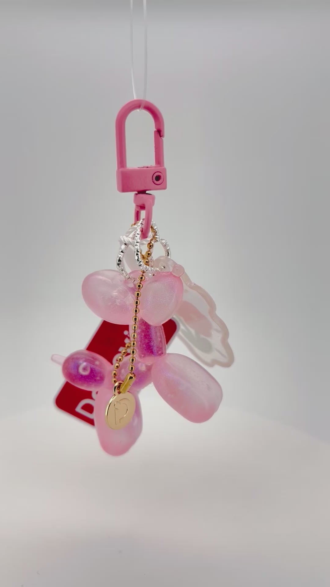 Pink Balloon Dog Charm