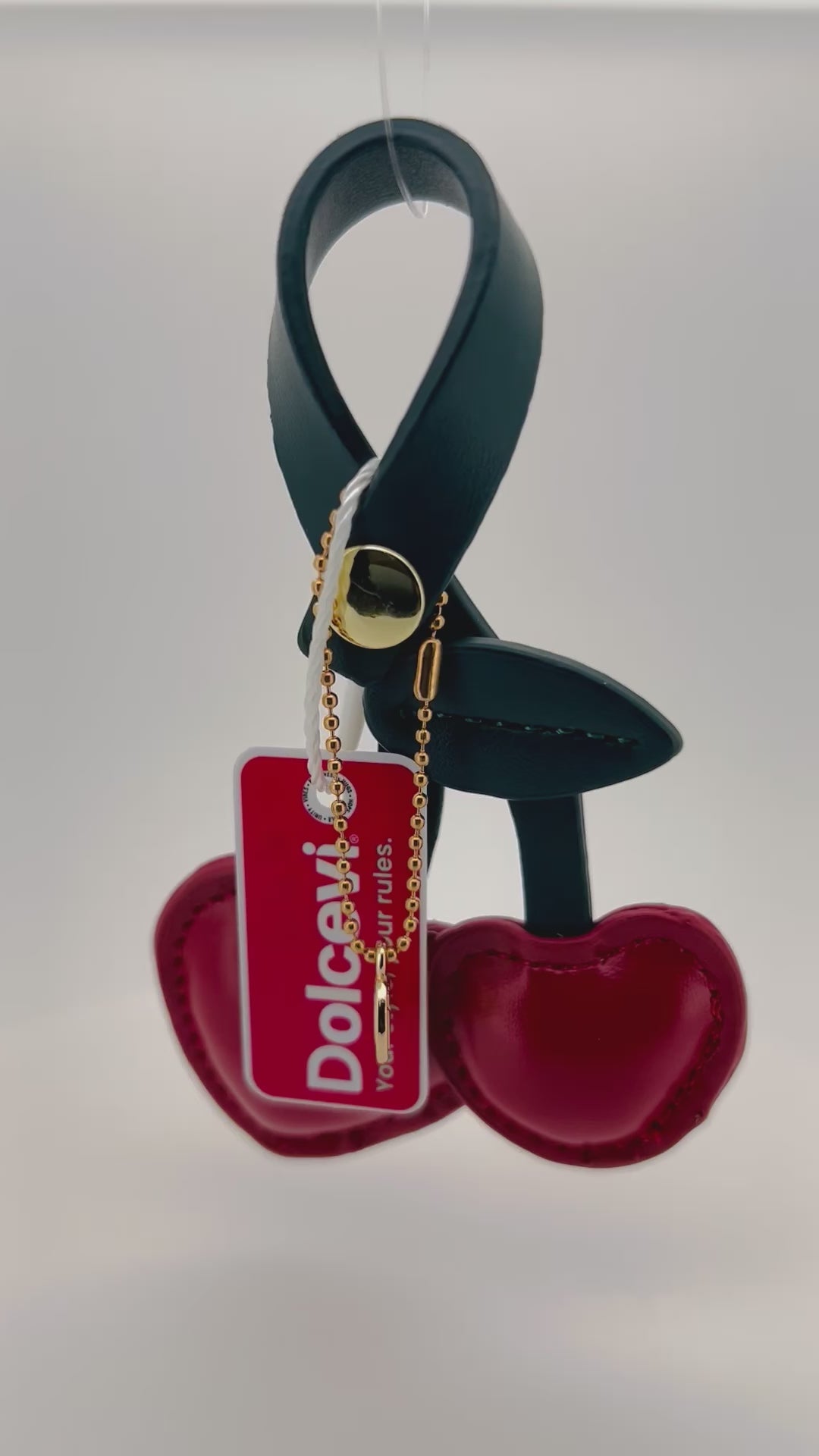Cherry Leather Heart Charm