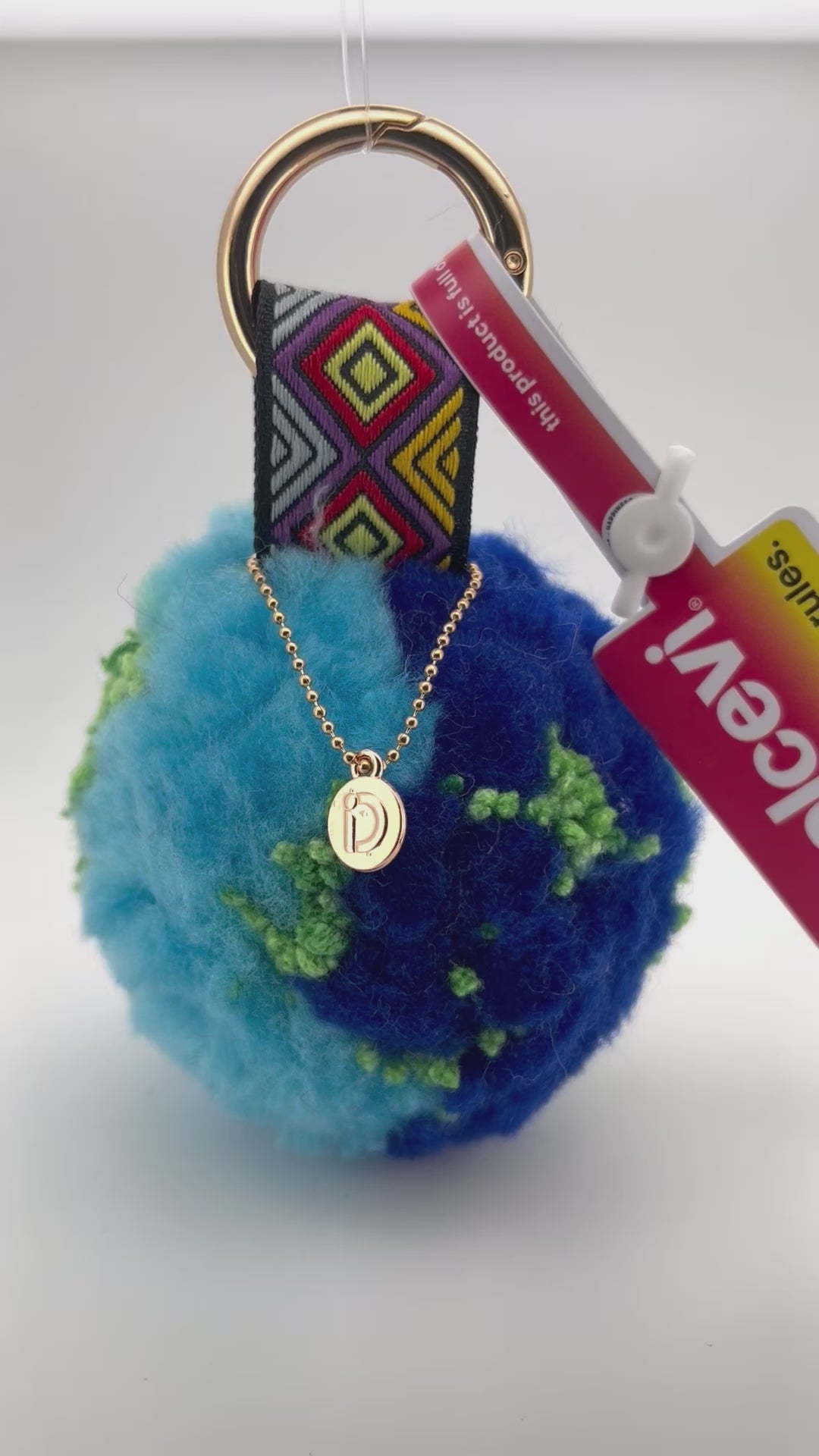 Bold Blue & Green Pom-Pom Charm