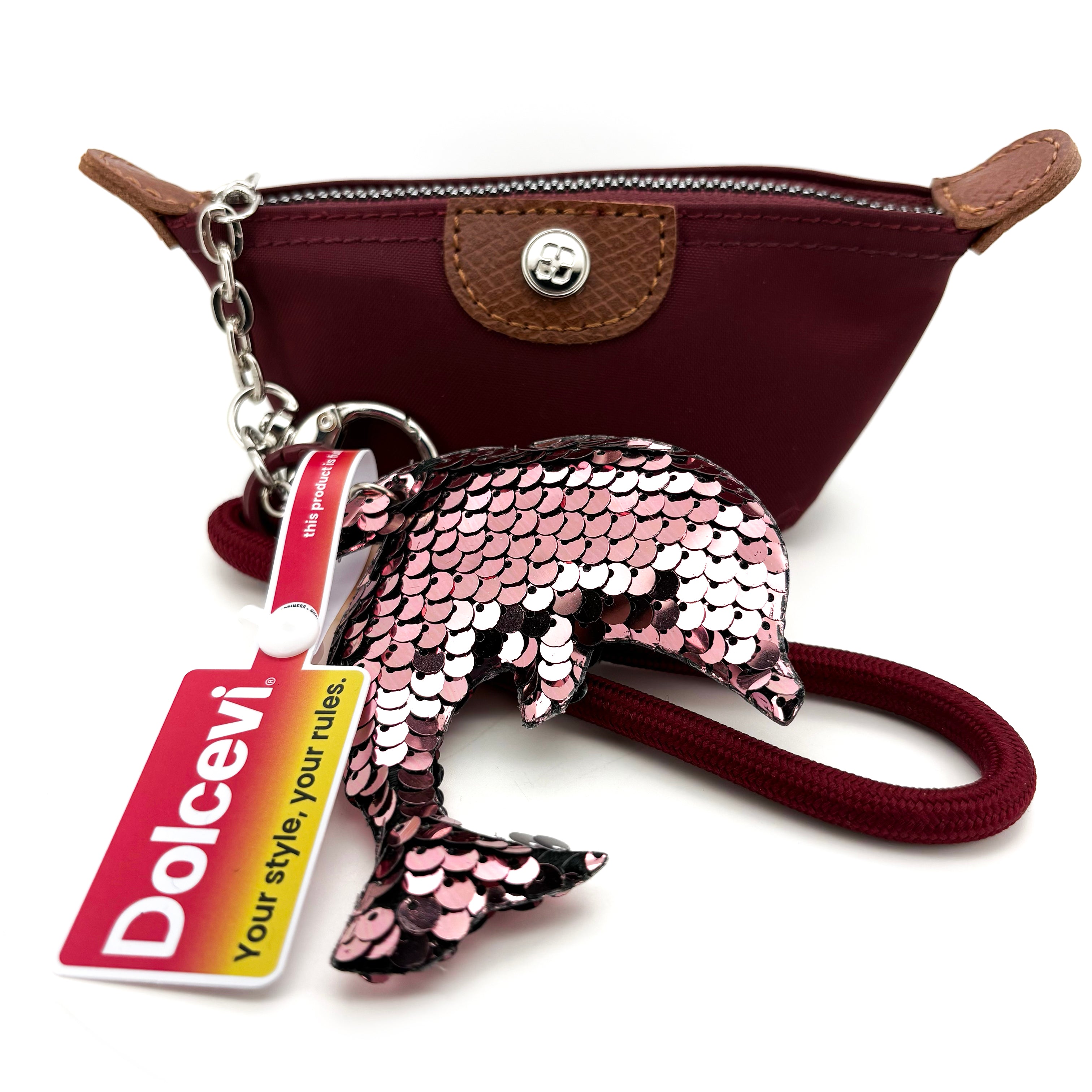 Sequin Dolphin Mini Bag Charm