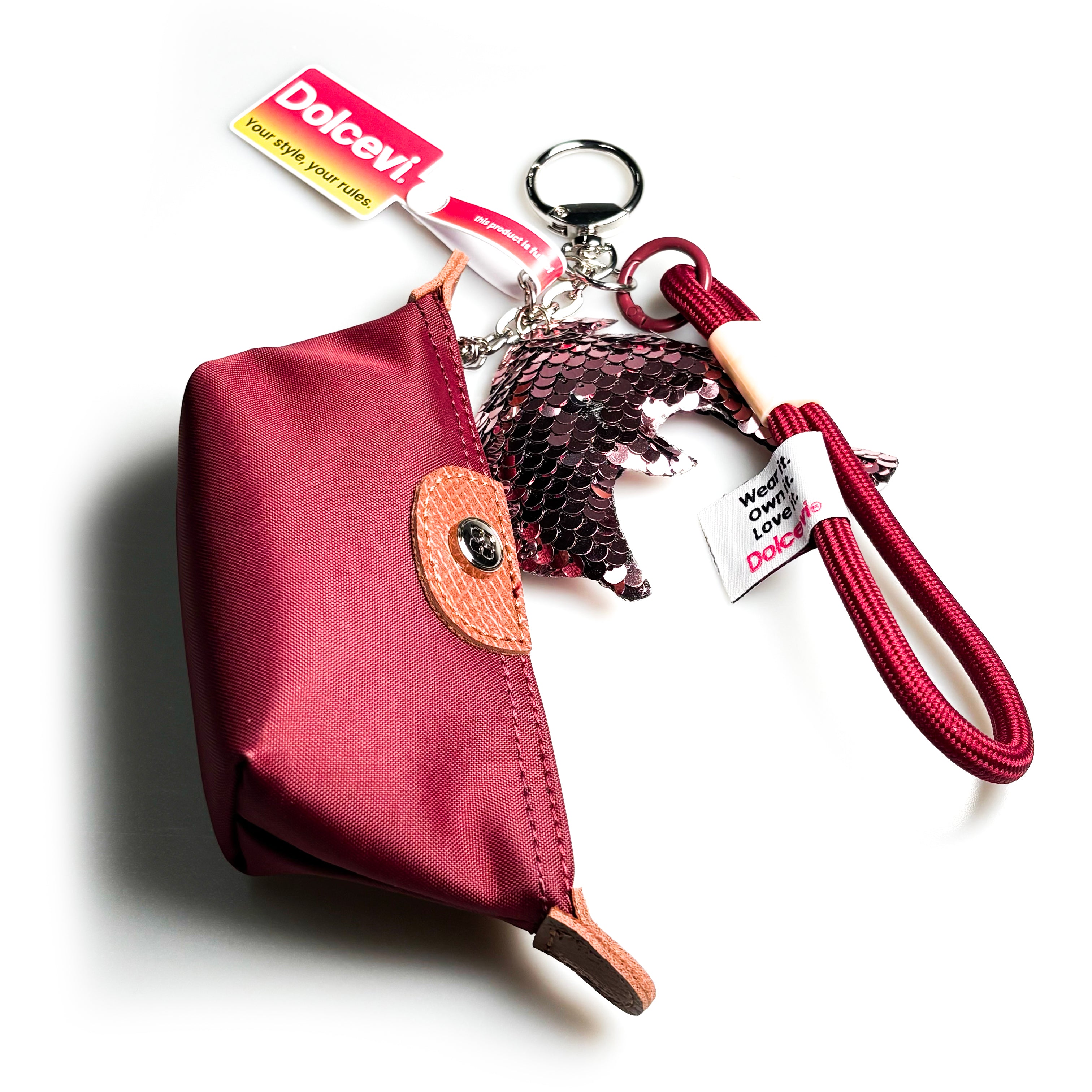 Sequin Dolphin Mini Bag Charm