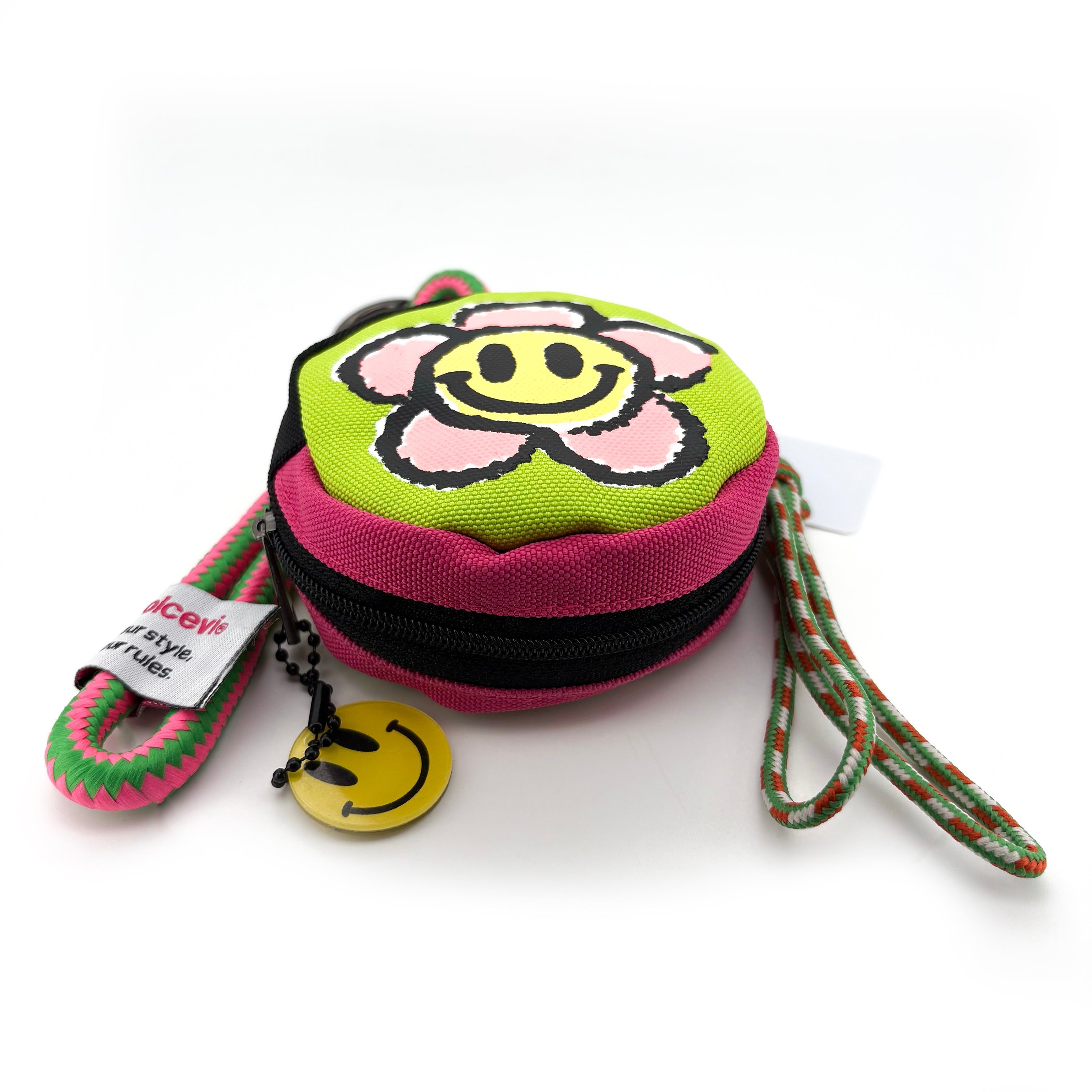 Smiley Flower Coin Pouch Lanyard