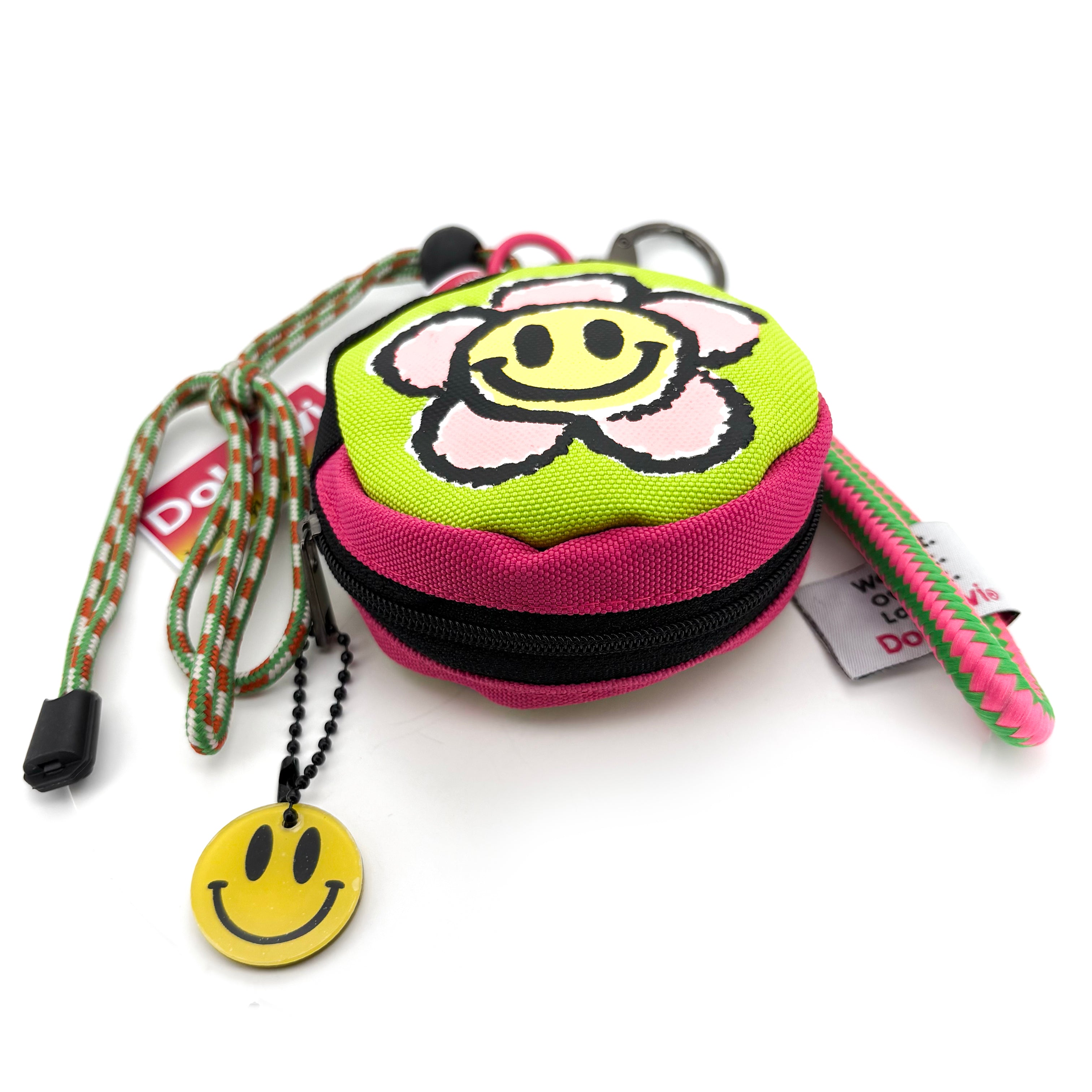 Smiley Flower Coin Pouch Lanyard