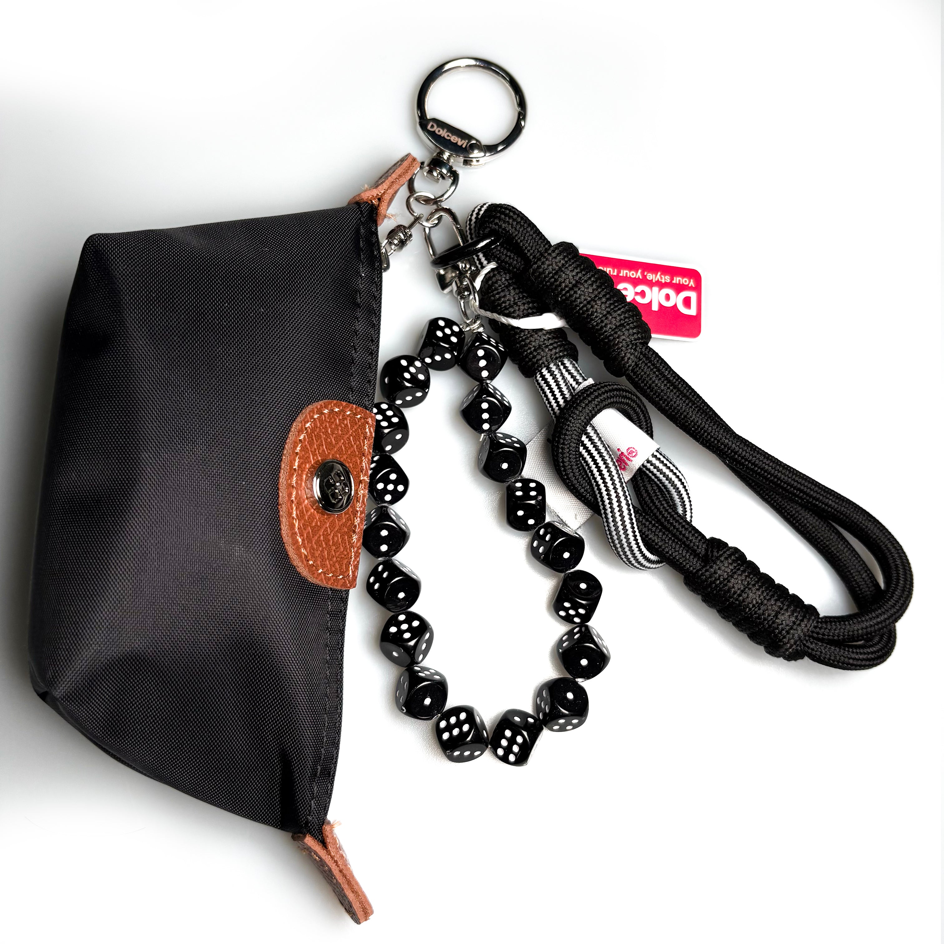 Dice Bead Mini Bag Key Charm