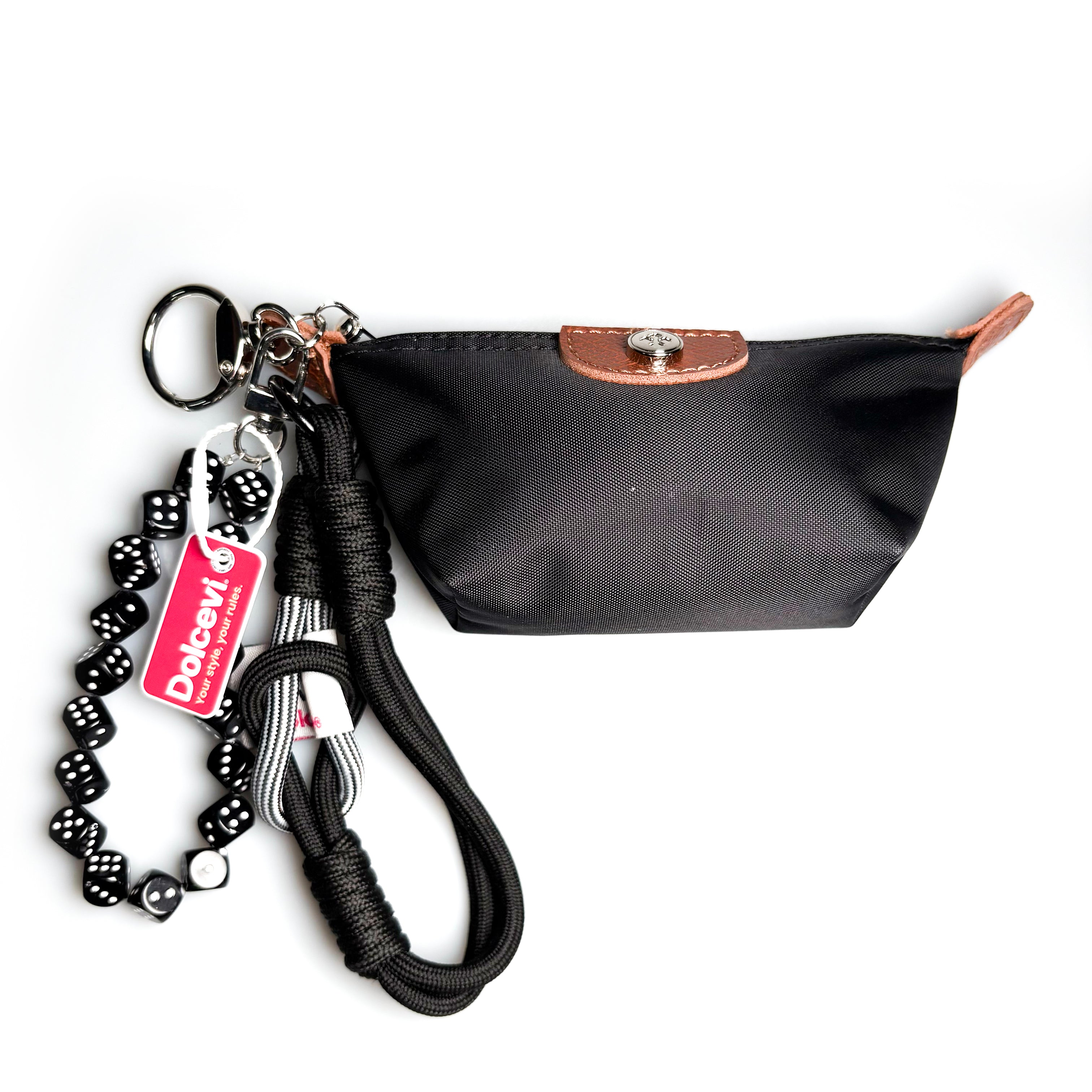 Dice Bead Mini Bag Key Charm