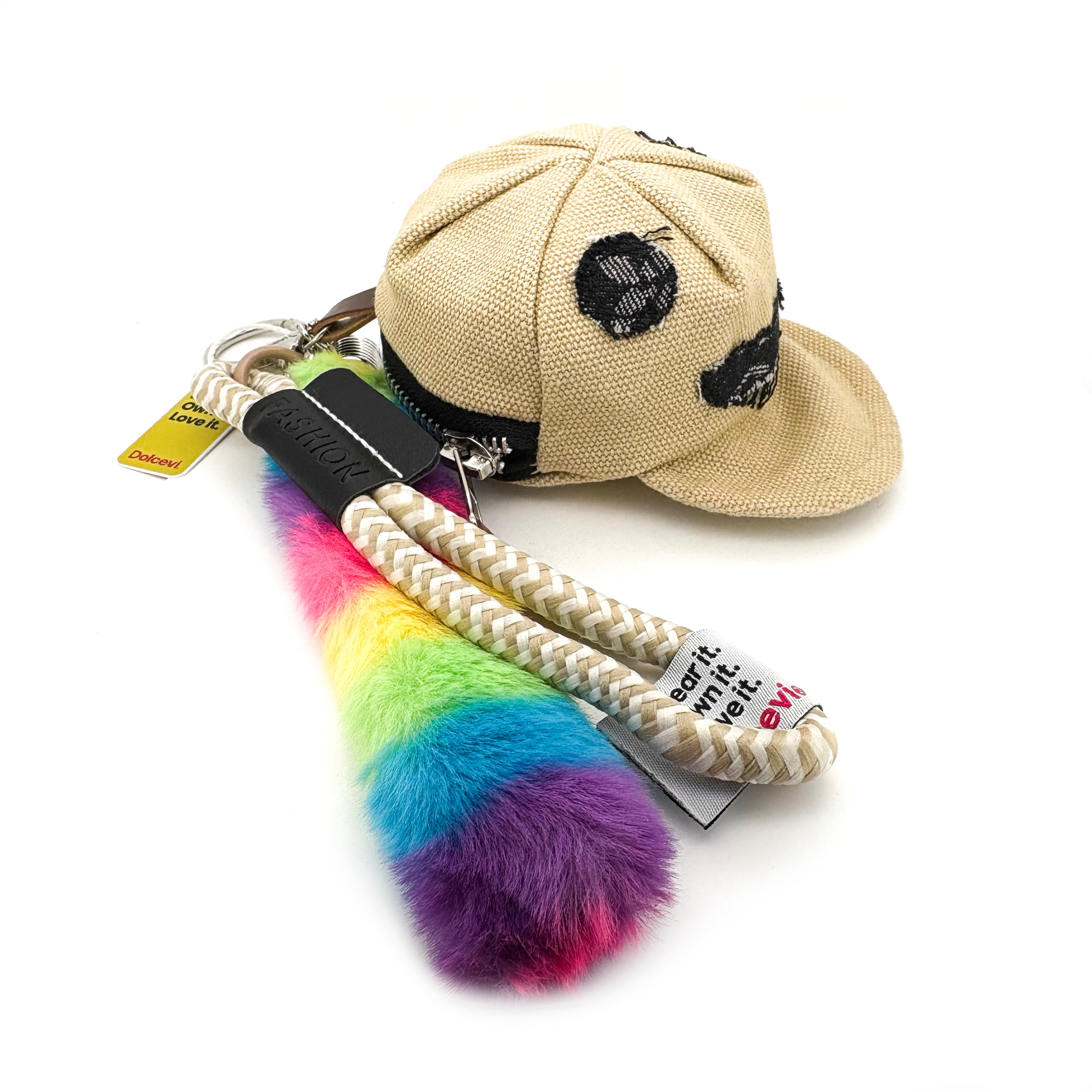 Rainbow Plush Tail & Cap Charm