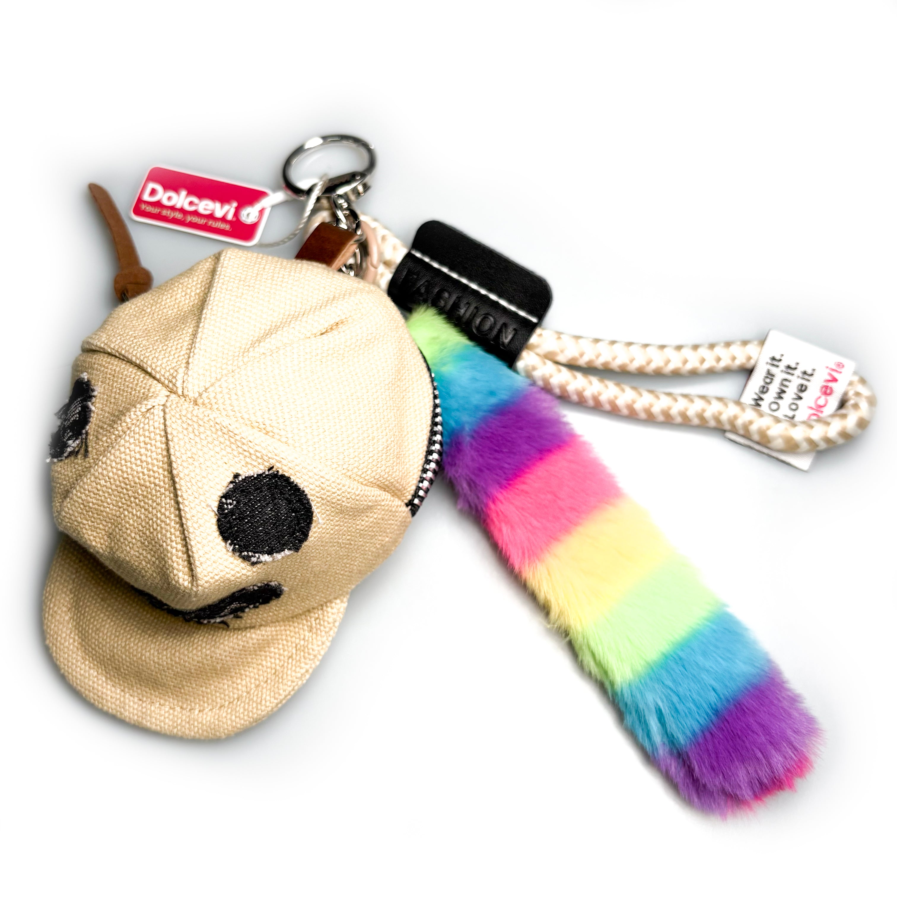 Rainbow Plush Tail & Cap Charm