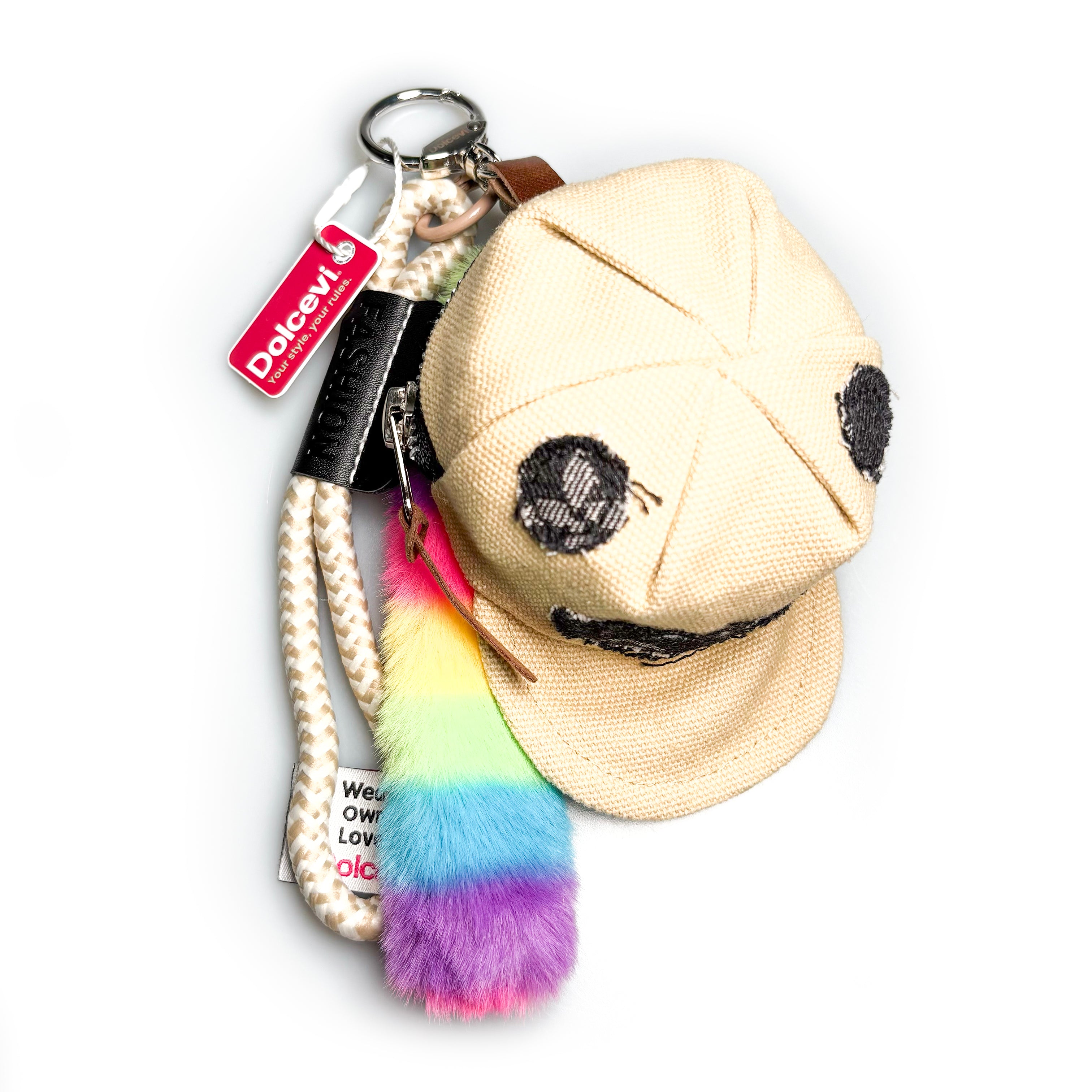 Rainbow Plush Tail & Cap Charm