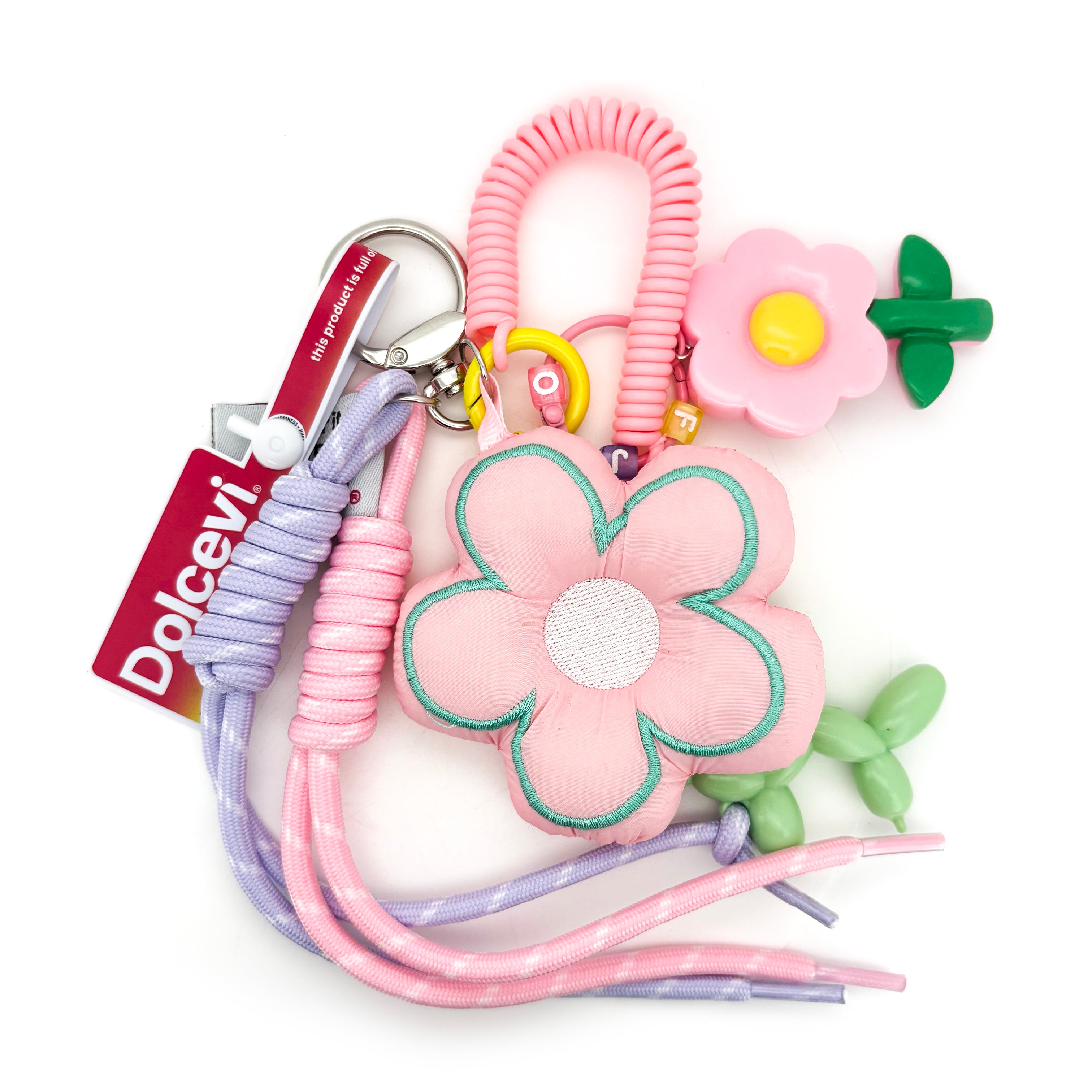 Floral Bloom Plush Bag Charm