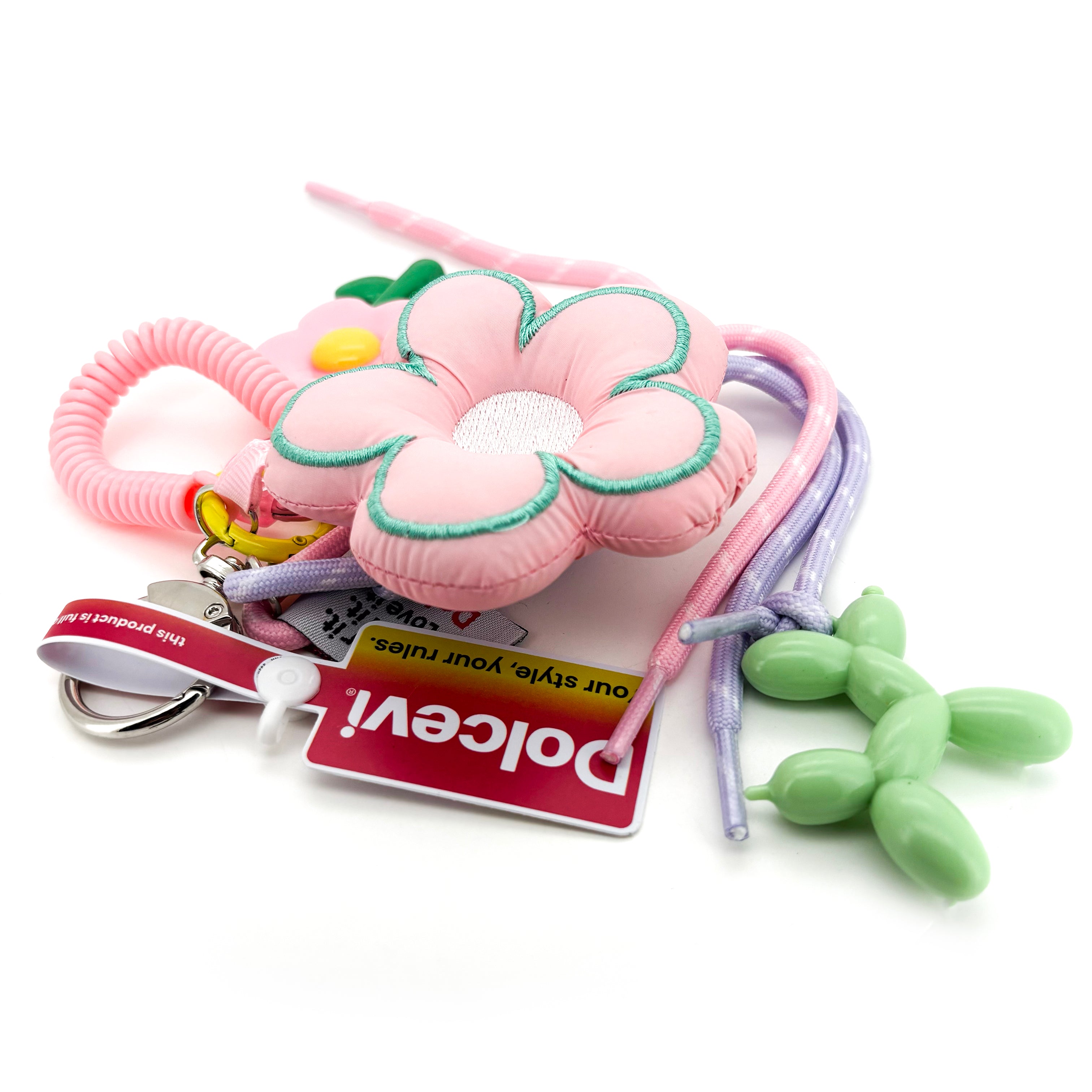 Floral Bloom Plush Bag Charm