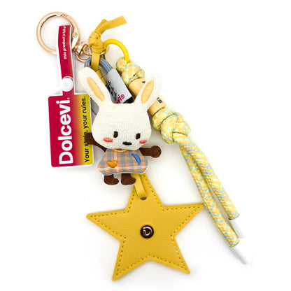 Bunny & Star Yellow Bag Charm