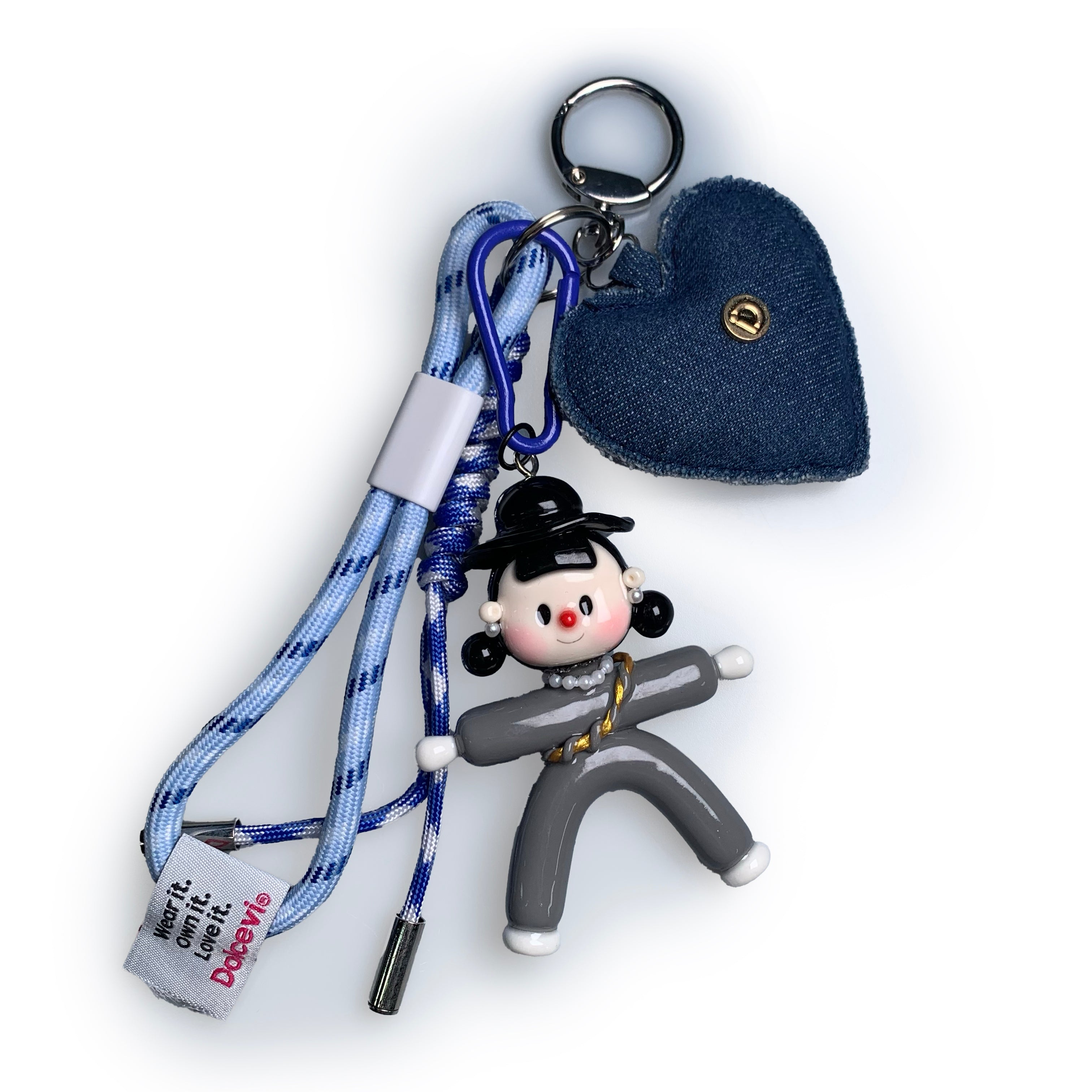 Denim Heart & Dancing Doll Charm