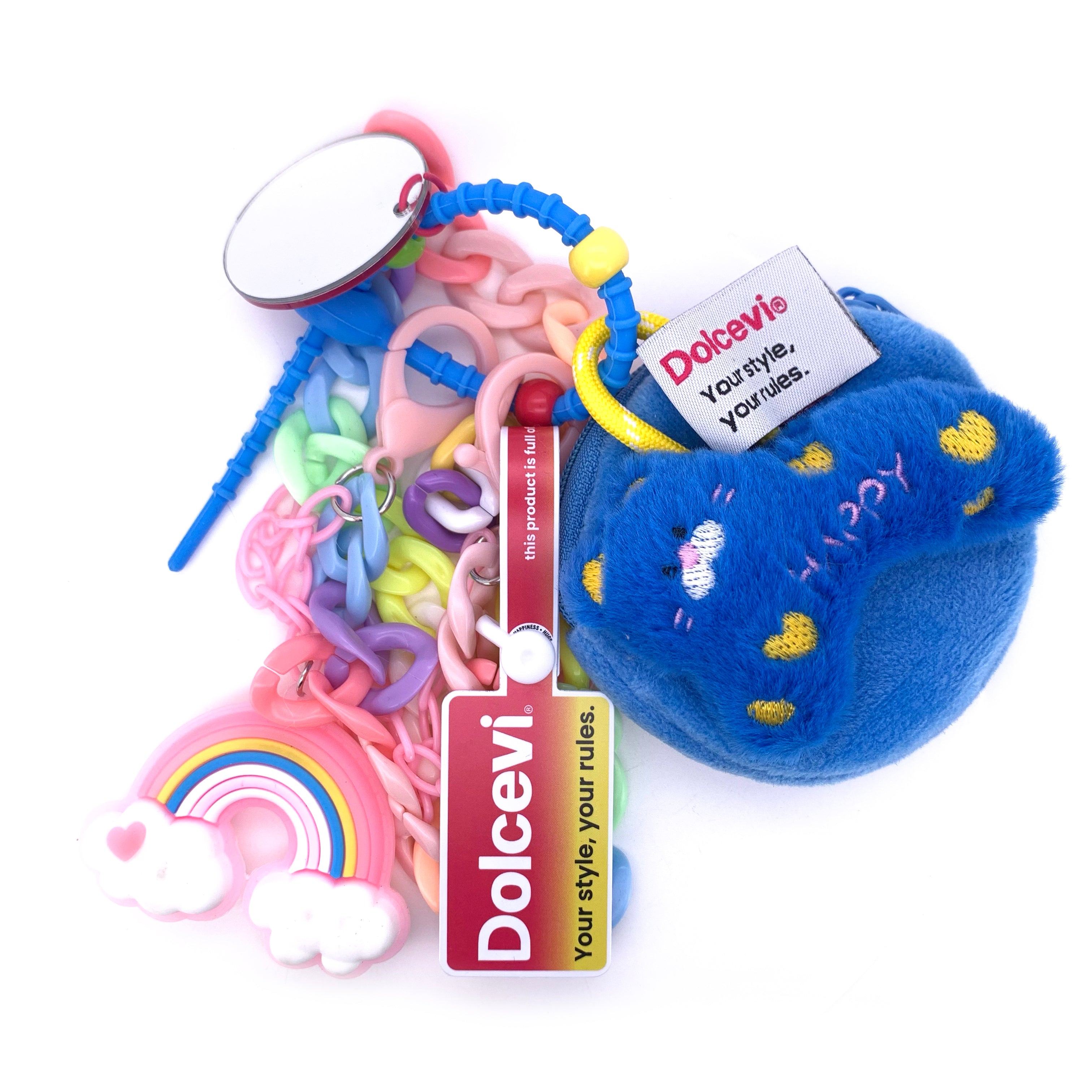 Rainbow Cloud Plush Bag Charm