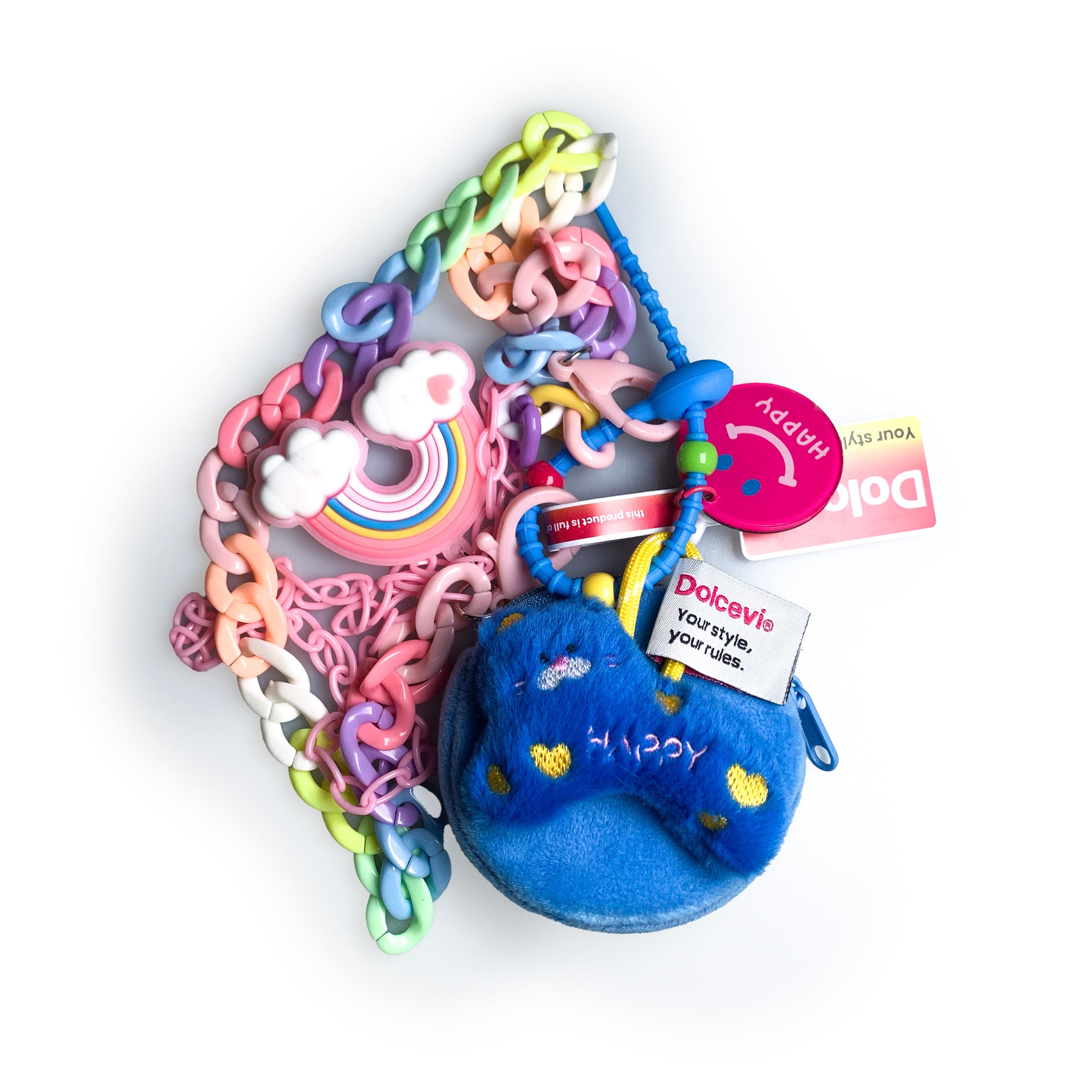 Rainbow Cloud Plush Bag Charm