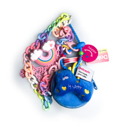 Rainbow Cloud Plush Bag Charm