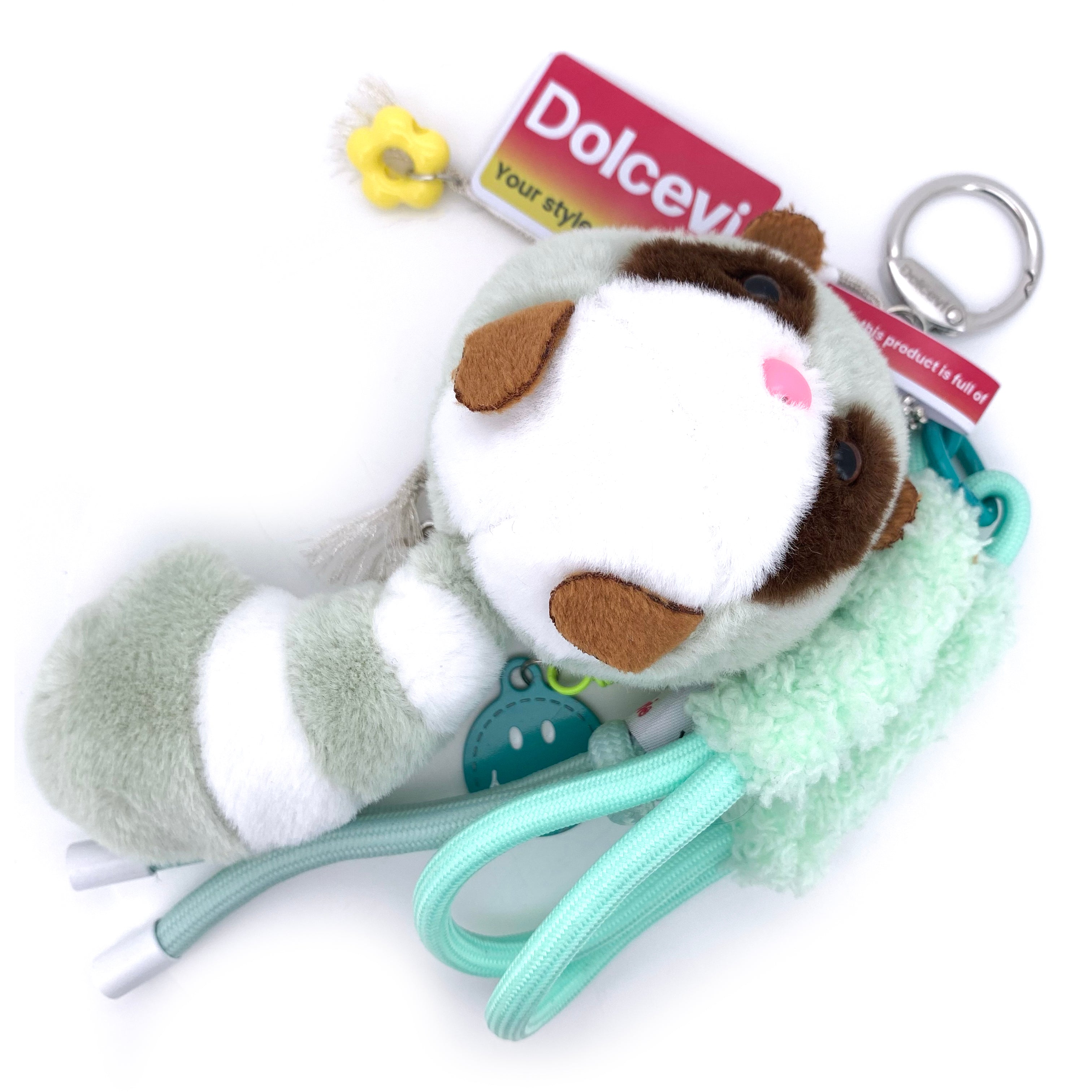 Mint Raccoon Plush Bag Charm