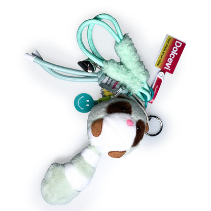 Mint Raccoon Plush Bag Charm