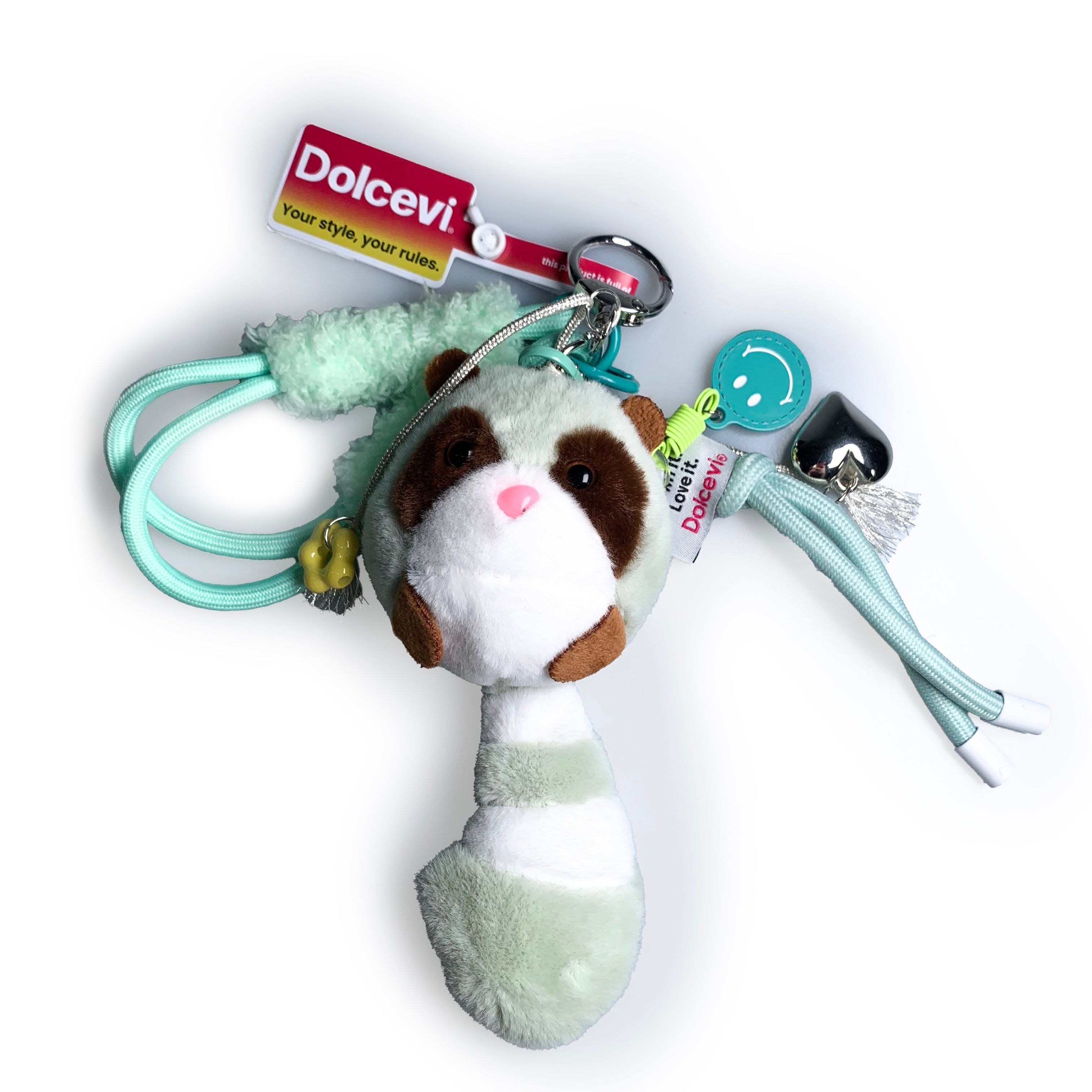 Mint Raccoon Plush Bag Charm