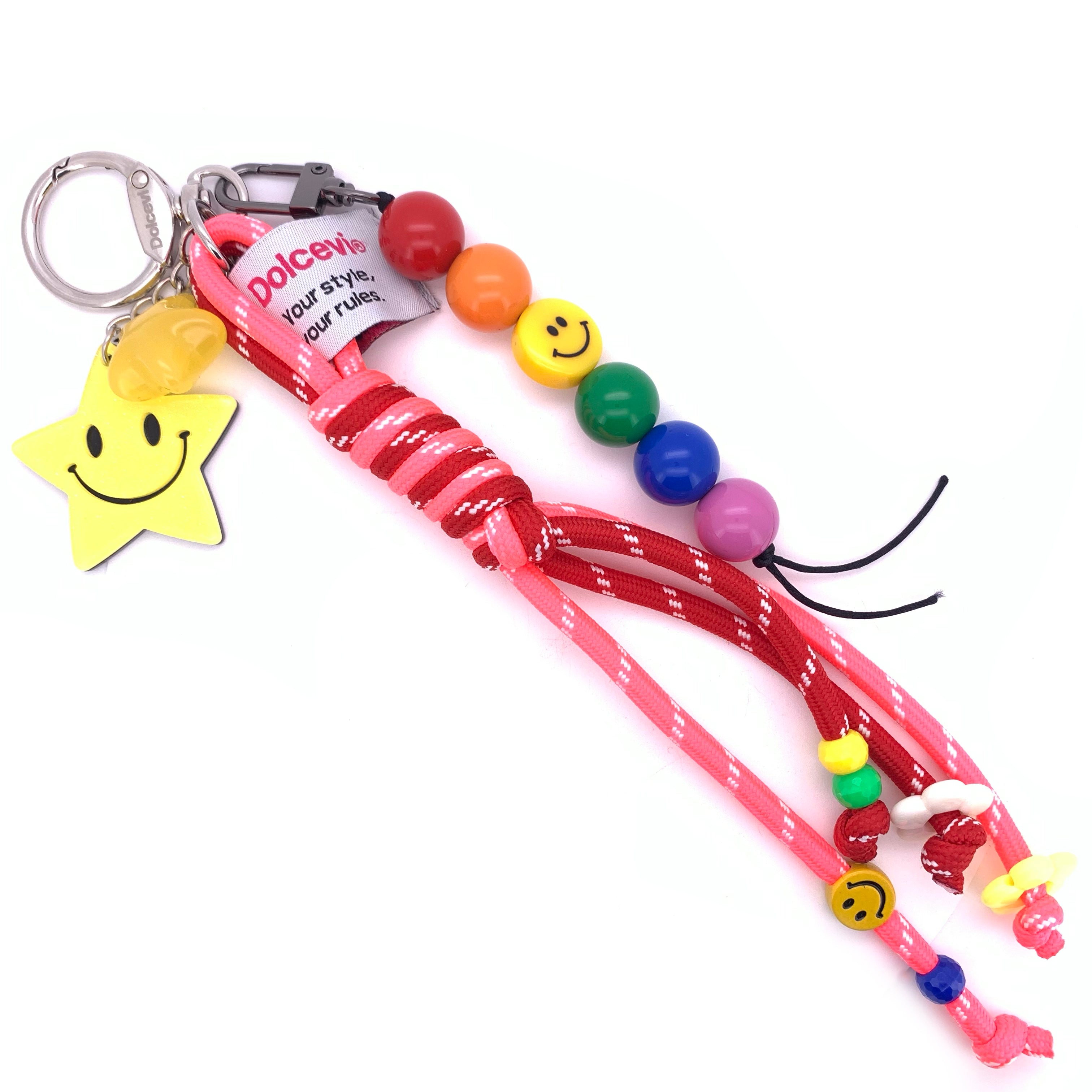 Rainbow Smiley Rope Charm
