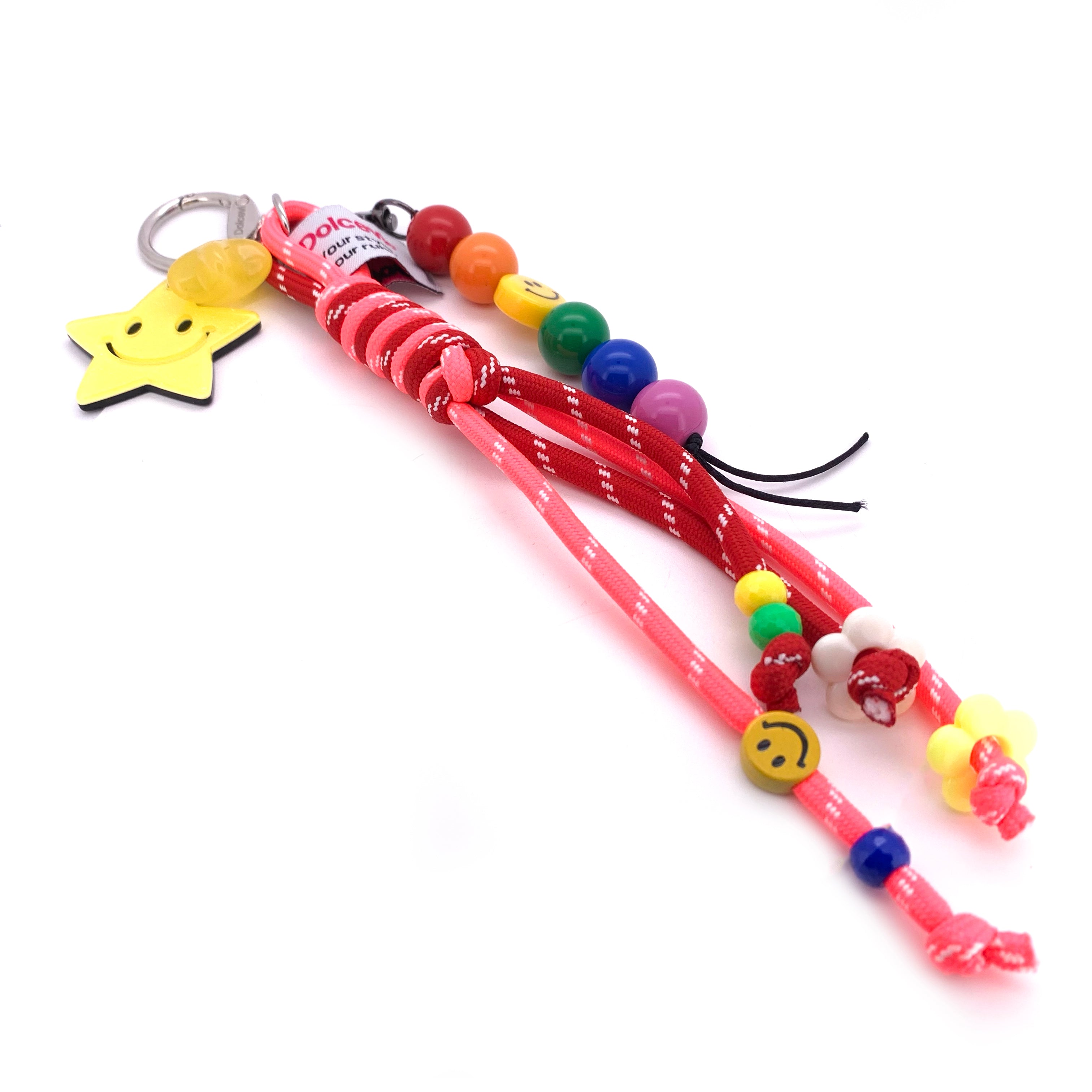 Rainbow Smiley Rope Charm