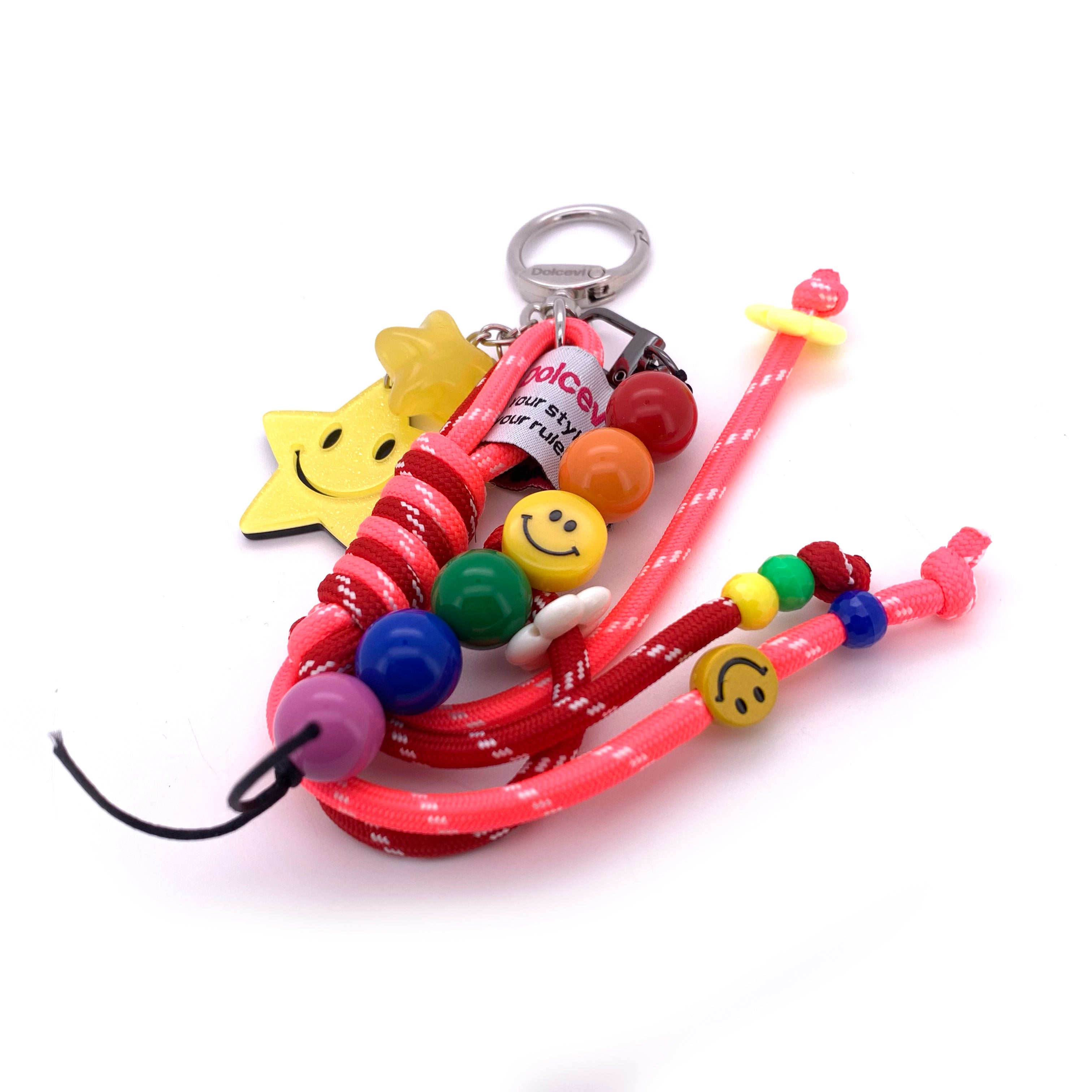 Rainbow Smiley Rope Charm