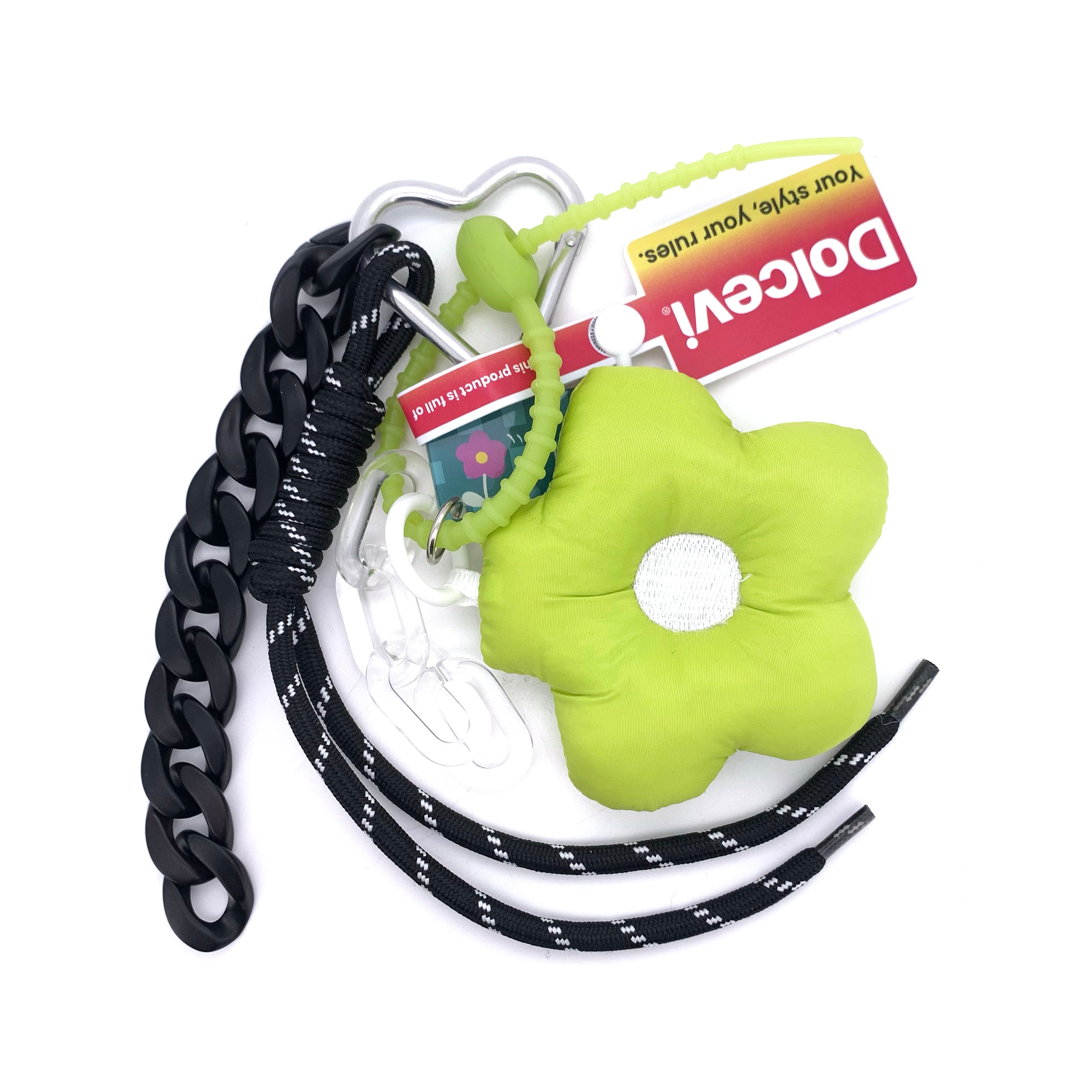 Neon Green Flower Bag Charm