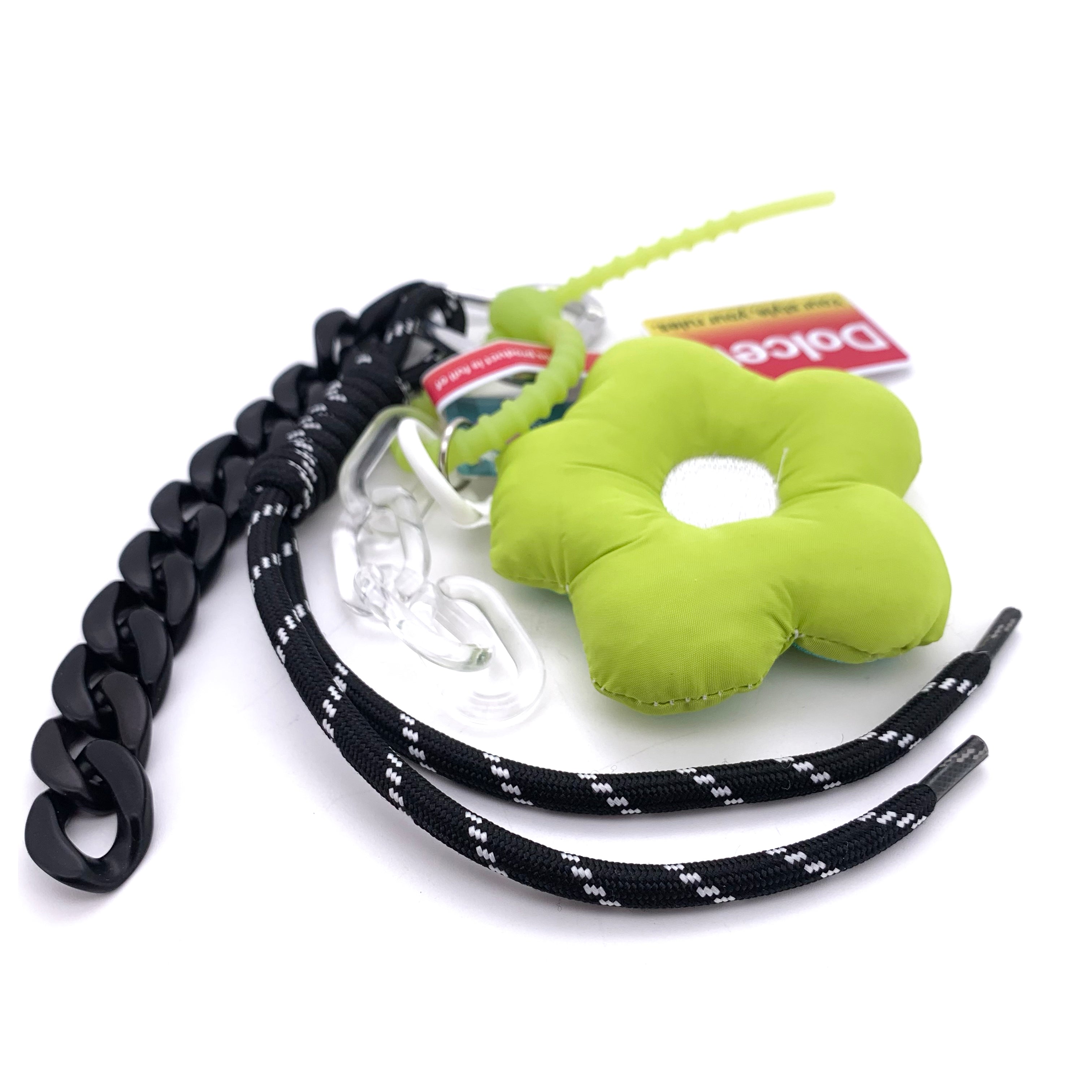 Neon Green Flower Bag Charm